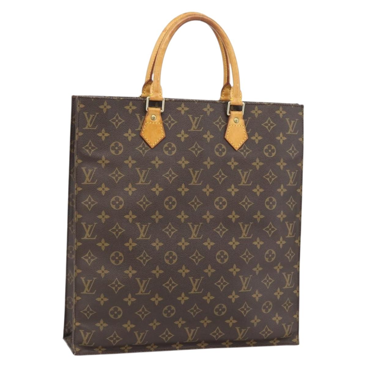 LOUIS VUITTON Monogram Sac Plat Hand Bag M51140 LV Auth ka4508