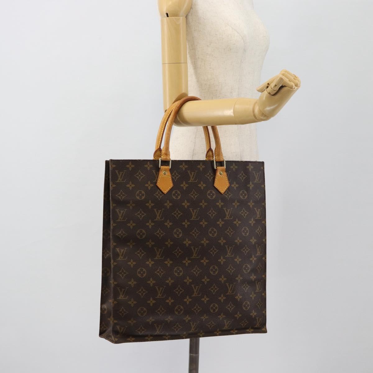 LOUIS VUITTON Monogram Sac Plat Hand Bag M51140 LV Auth ka4508