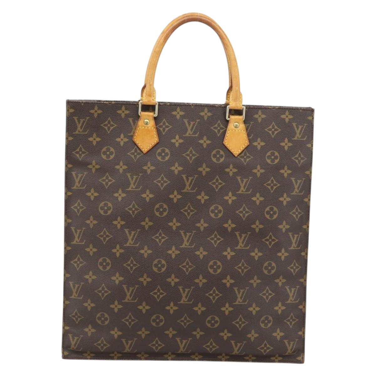 LOUIS VUITTON Monogram Sac Plat Hand Bag M51140 LV Auth ka4508