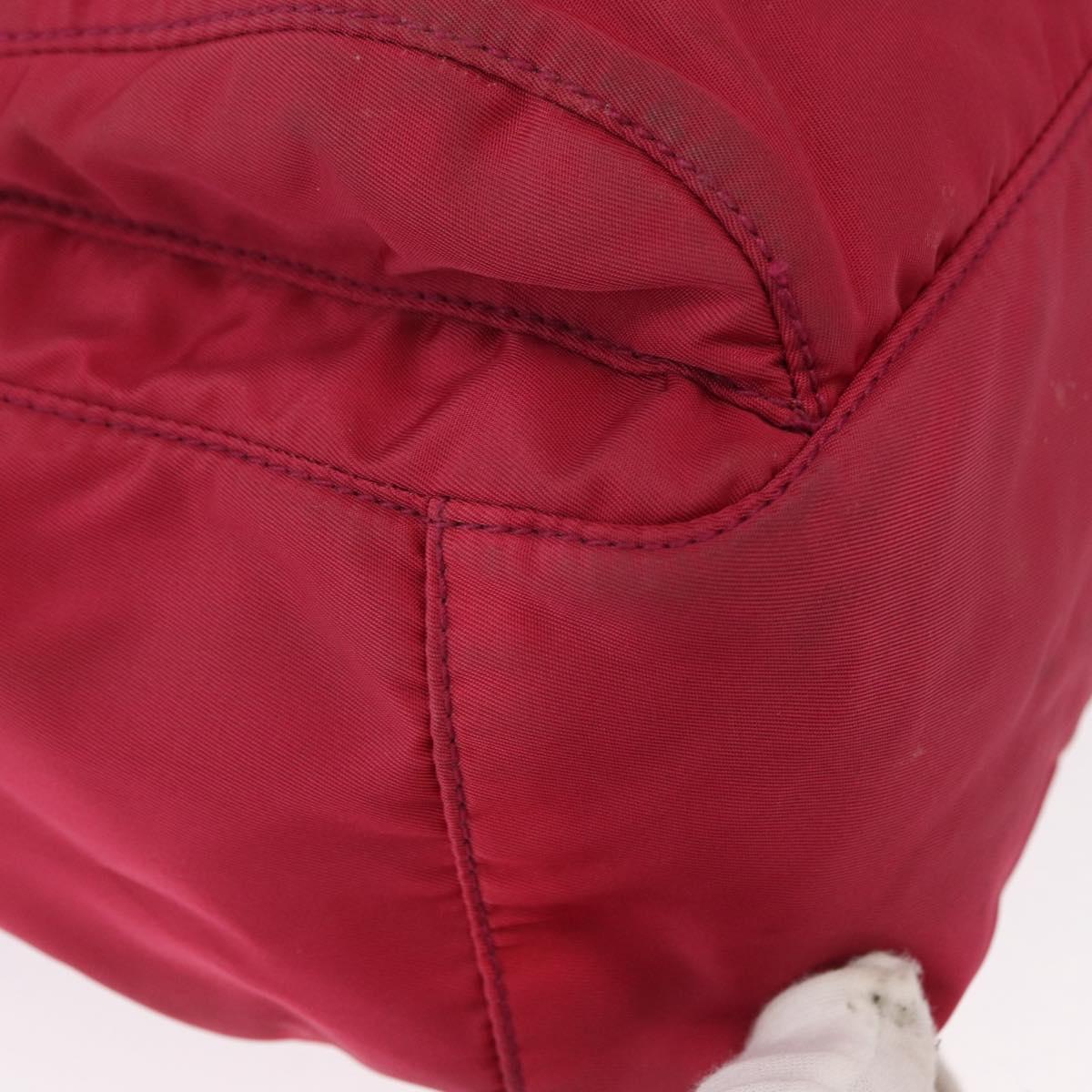 PRADA Shoulder Bag Nylon Pink Silver Auth ka451