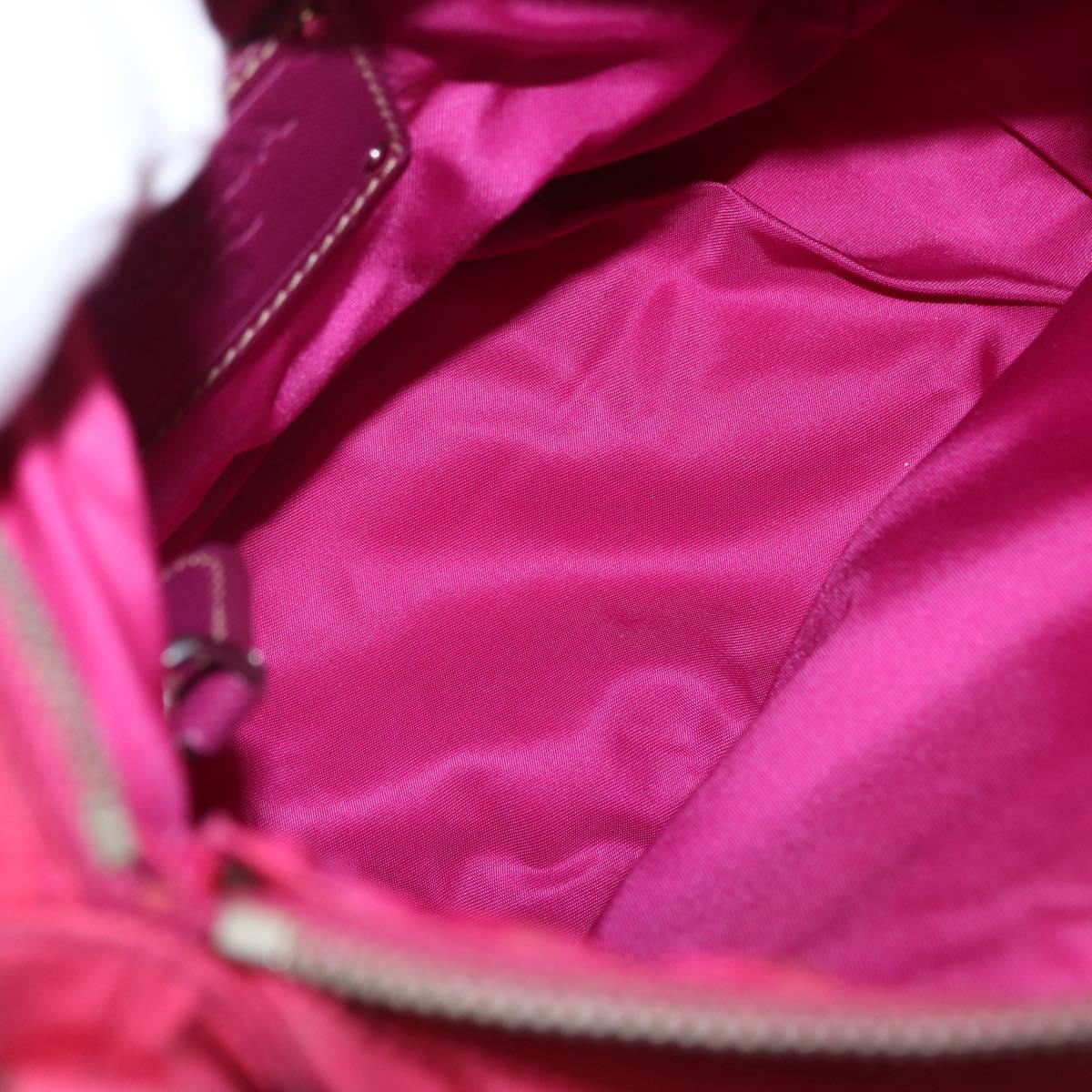 PRADA Shoulder Bag Nylon Pink Silver Auth ka451