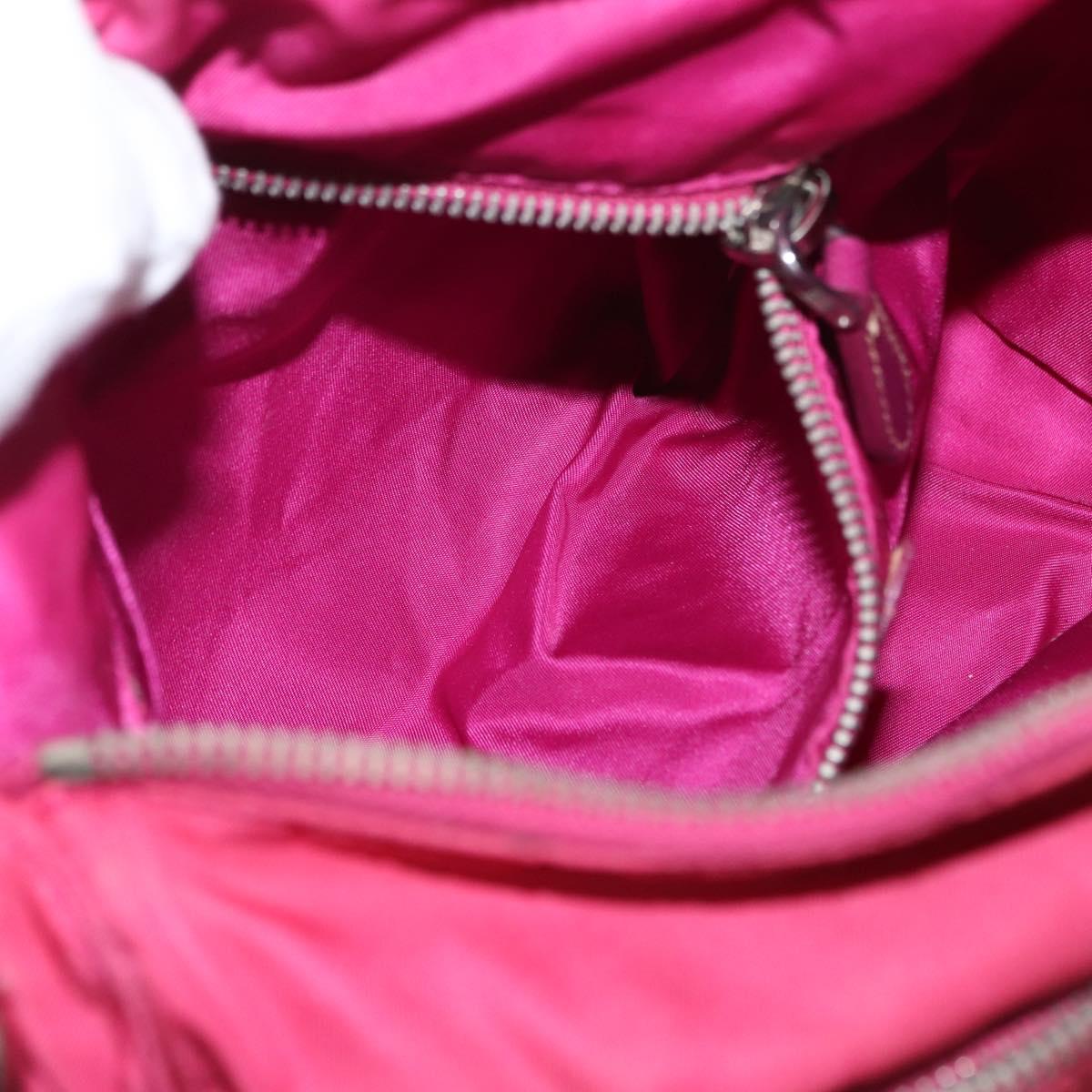 PRADA Shoulder Bag Nylon Pink Silver Auth ka451
