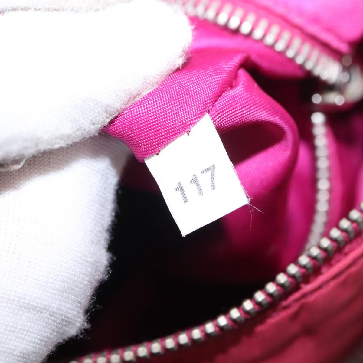 PRADA Shoulder Bag Nylon Pink Silver Auth ka451