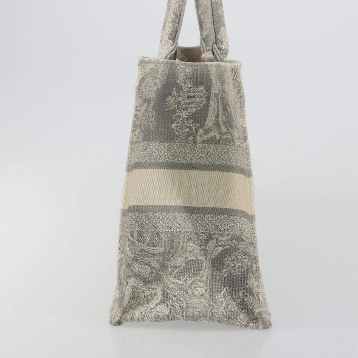 Christian Dior Book Tote Medium Hand Bag Canvas Gray Auth ka4510A