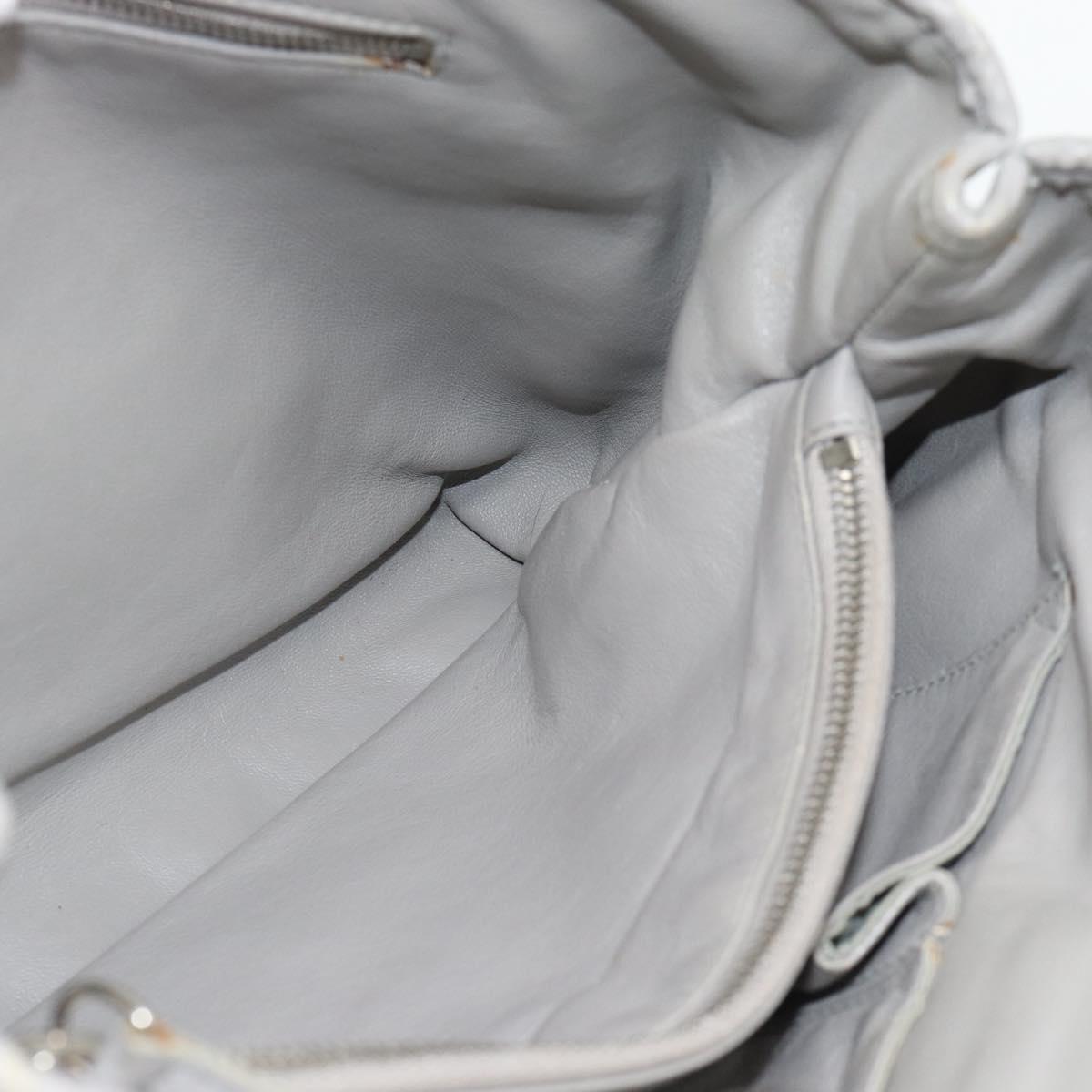 Christian Dior Diorissimo Hand Bag Leather 2way Gray Silver Auth ka4511A