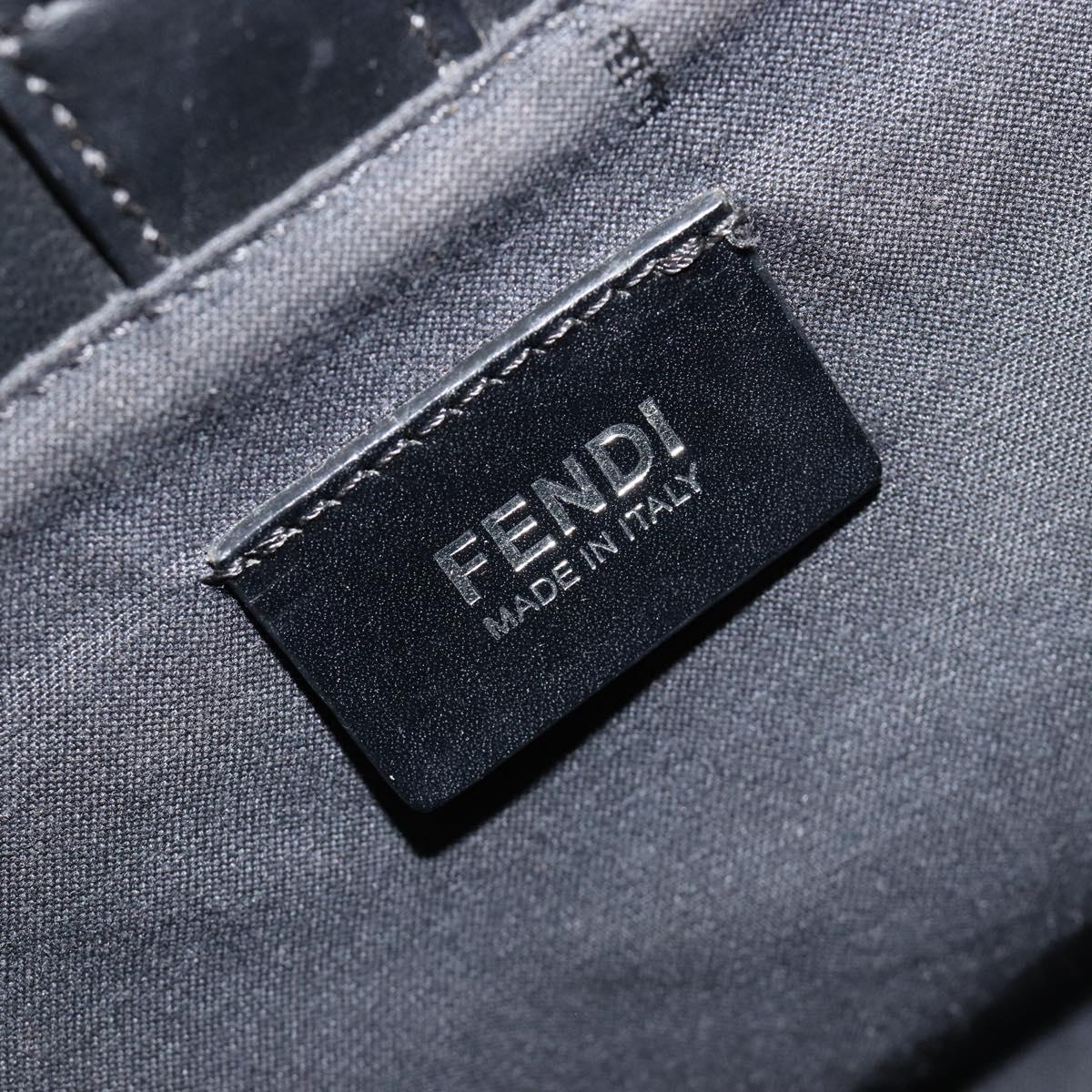 FENDI 2 JOURS Hand Bag Denim 2way Blue Silver Auth ka4513