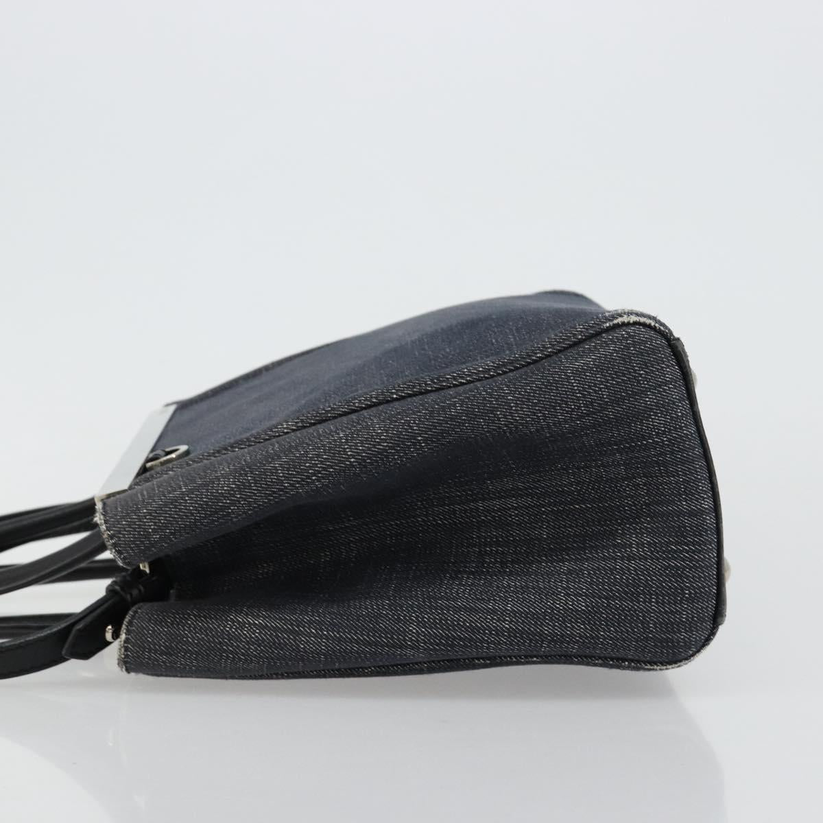 FENDI 2 JOURS Hand Bag Denim 2way Blue Silver Auth ka4513