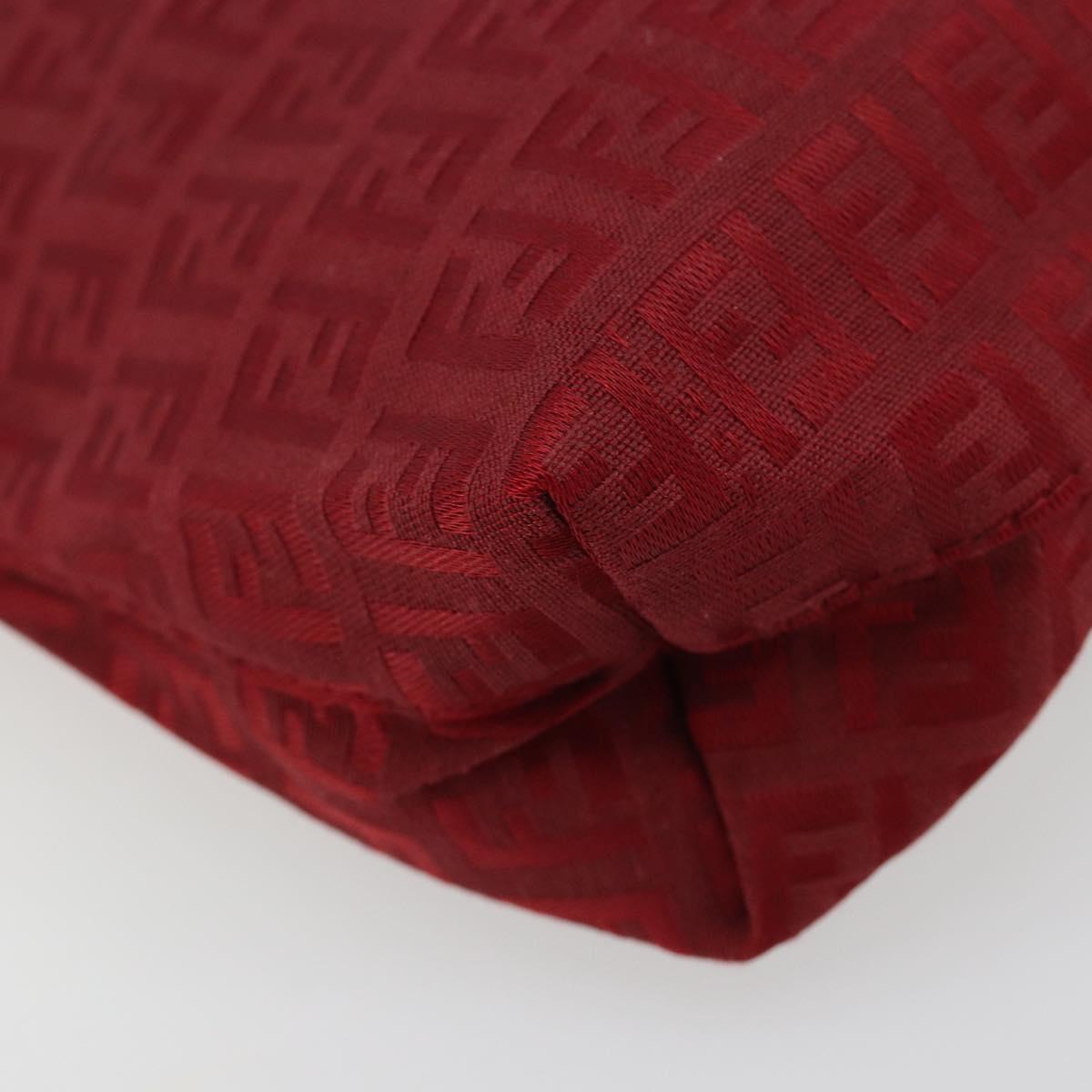 FENDI Zucchino Canvas Hand Bag Red Auth ka4514A