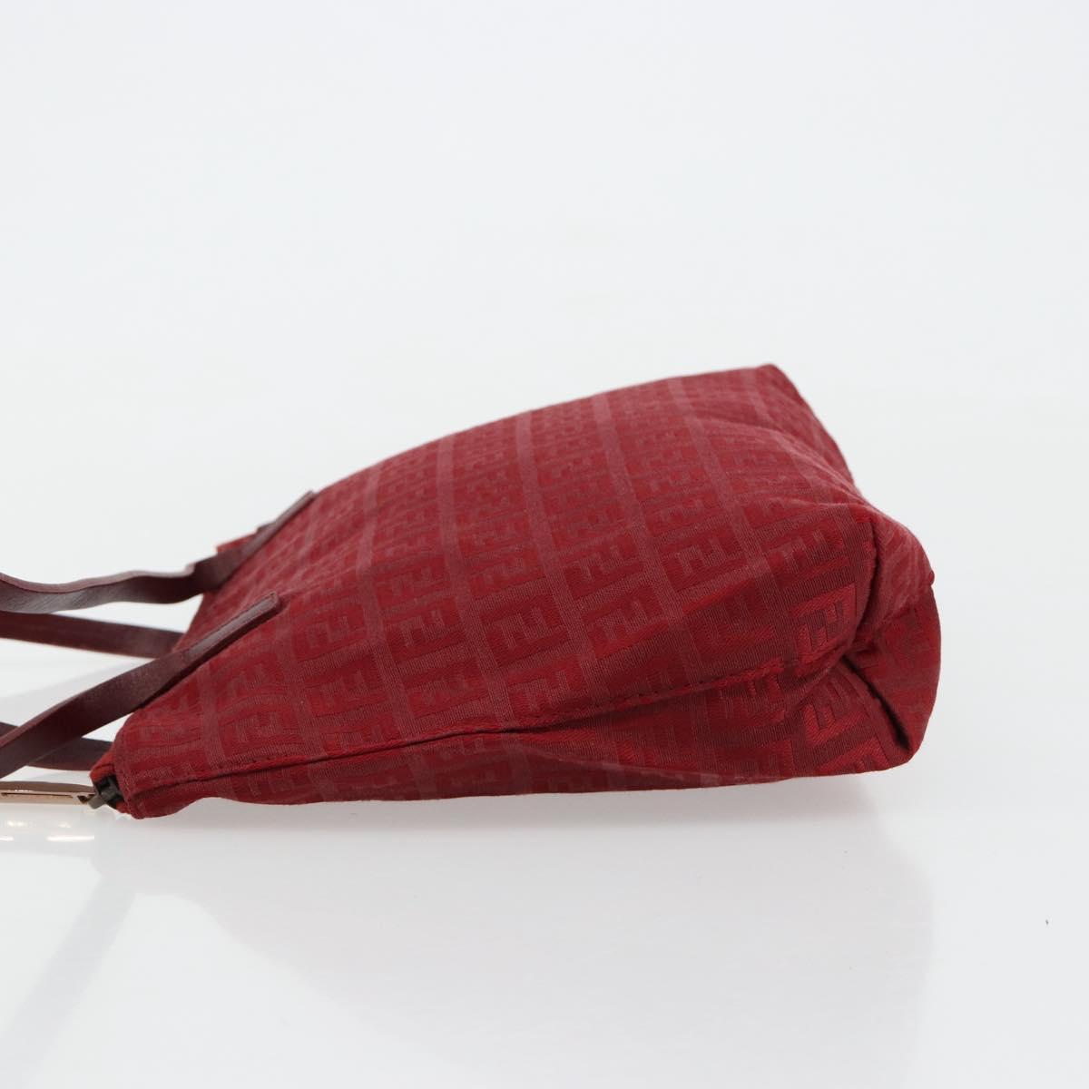 FENDI Zucchino Canvas Hand Bag Red Auth ka4514A