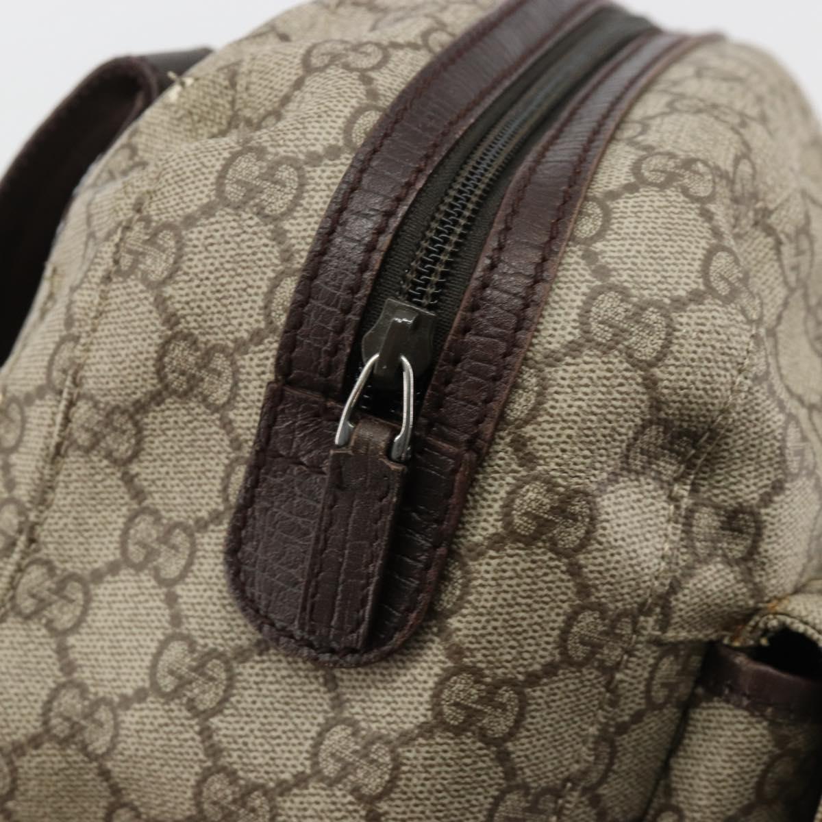 GUCCI GG Supreme Hand Bag PVC Beige Silver 140959 Auth ka4521