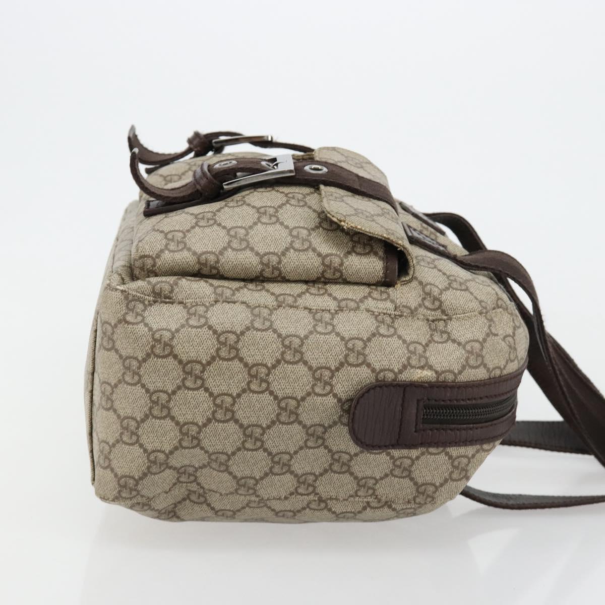 GUCCI GG Supreme Hand Bag PVC Beige Silver 140959 Auth ka4521