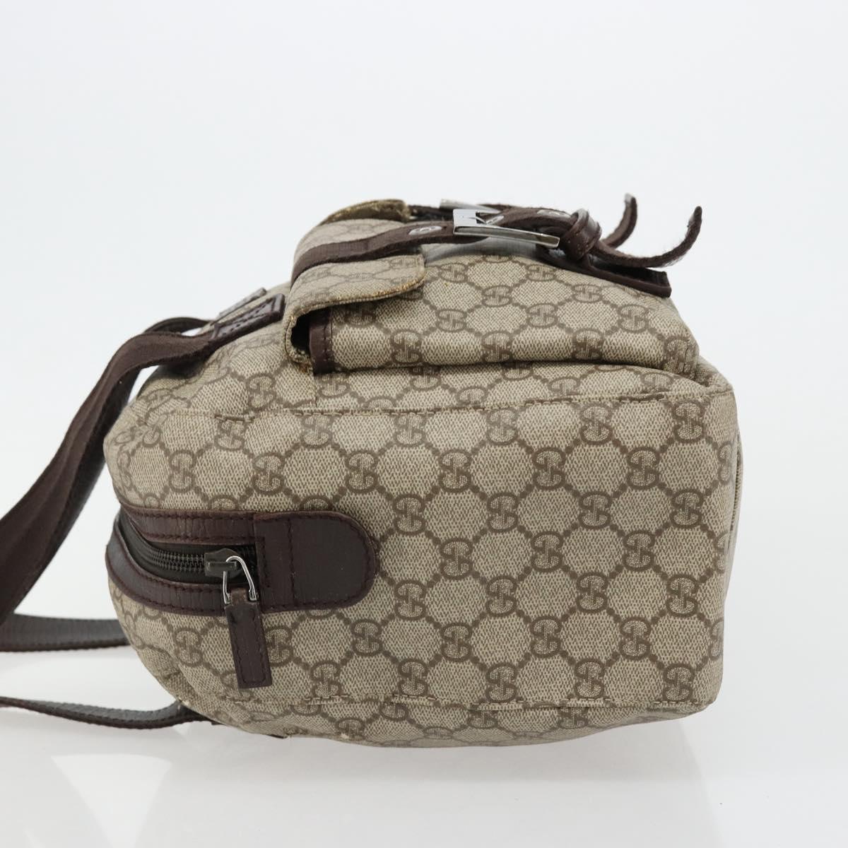 GUCCI GG Supreme Hand Bag PVC Beige Silver 140959 Auth ka4521