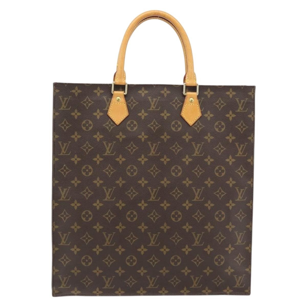 LOUIS VUITTON Monogram Sac Plat Hand Bag M51140 LV Auth ka4531