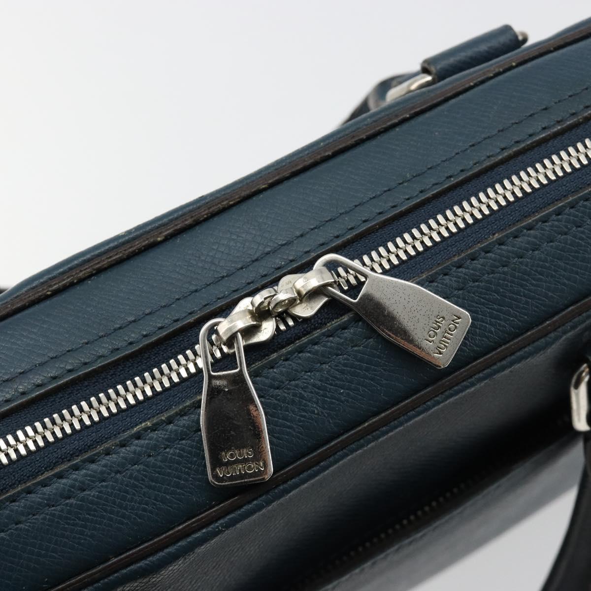 LOUIS VUITTON Taiga Porte Documents Business PDB Bag Blue M30645 LV Auth ka4533