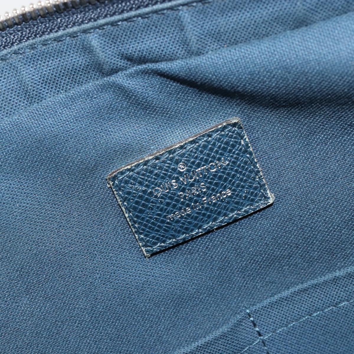 LOUIS VUITTON Taiga Porte Documents Business PDB Bag Blue M30645 LV Auth ka4533