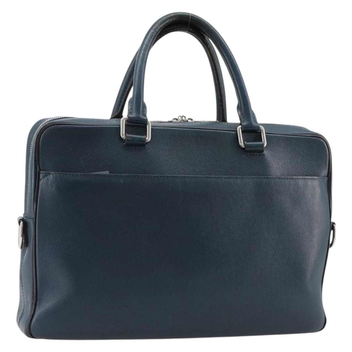 LOUIS VUITTON Taiga Porte Documents Business PDB Bag Blue M30645 LV Auth ka4533