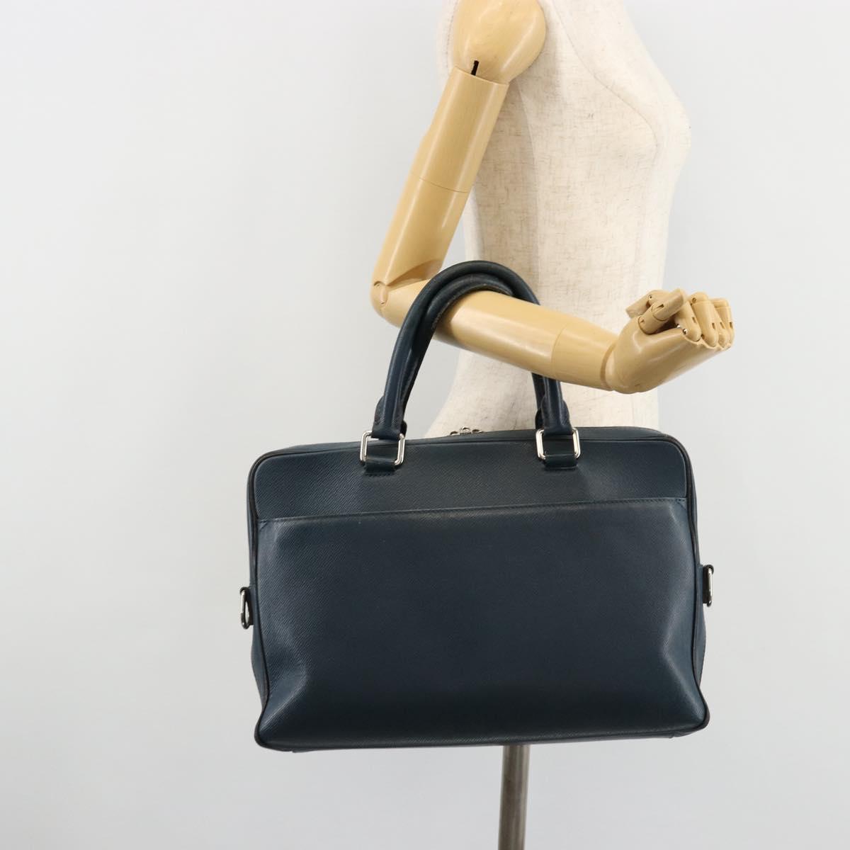 LOUIS VUITTON Taiga Porte Documents Business PDB Bag Blue M30645 LV Auth ka4533