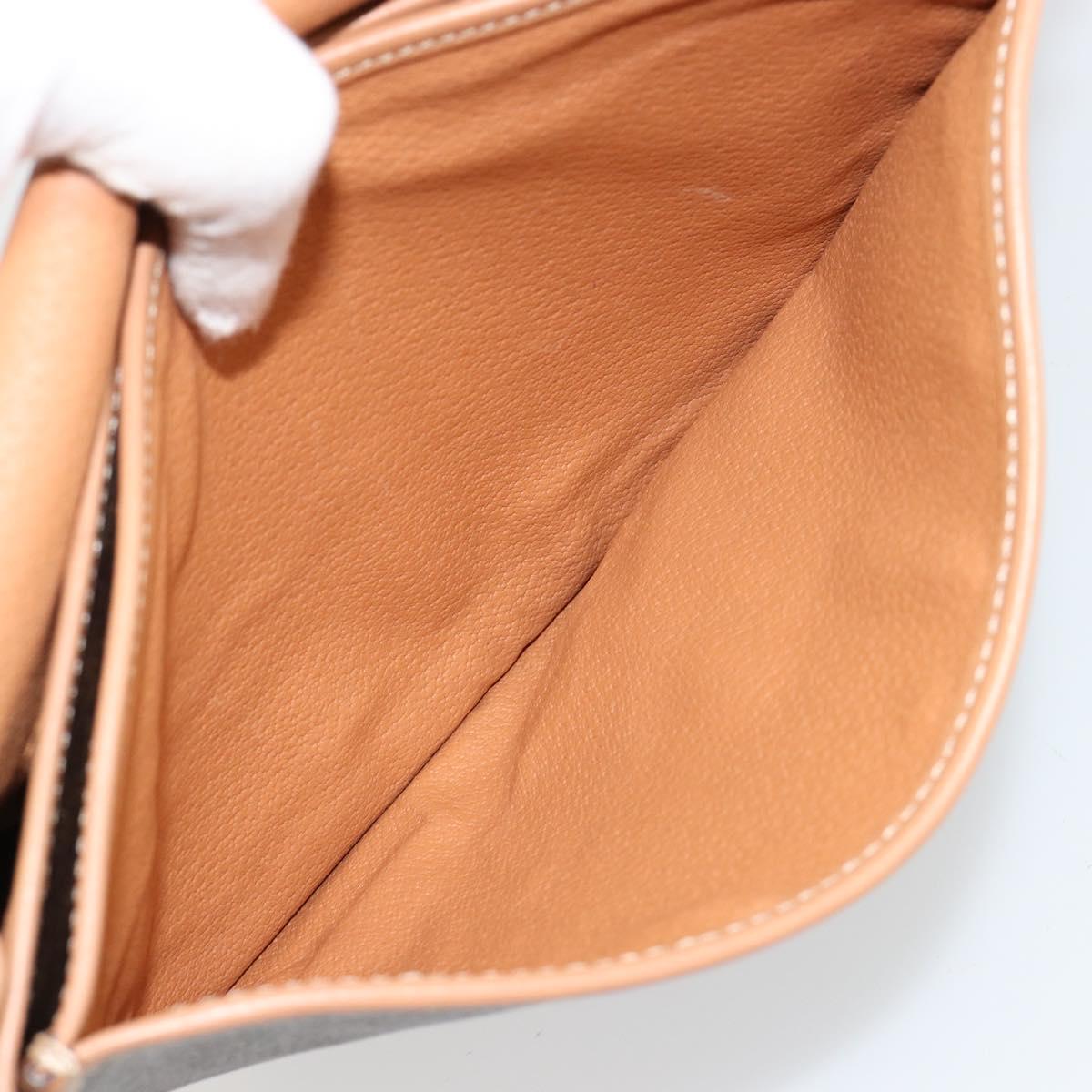 CELINE Macadam Canvas Shoulder Bag PVC Leather Brown Gold Auth ka4537