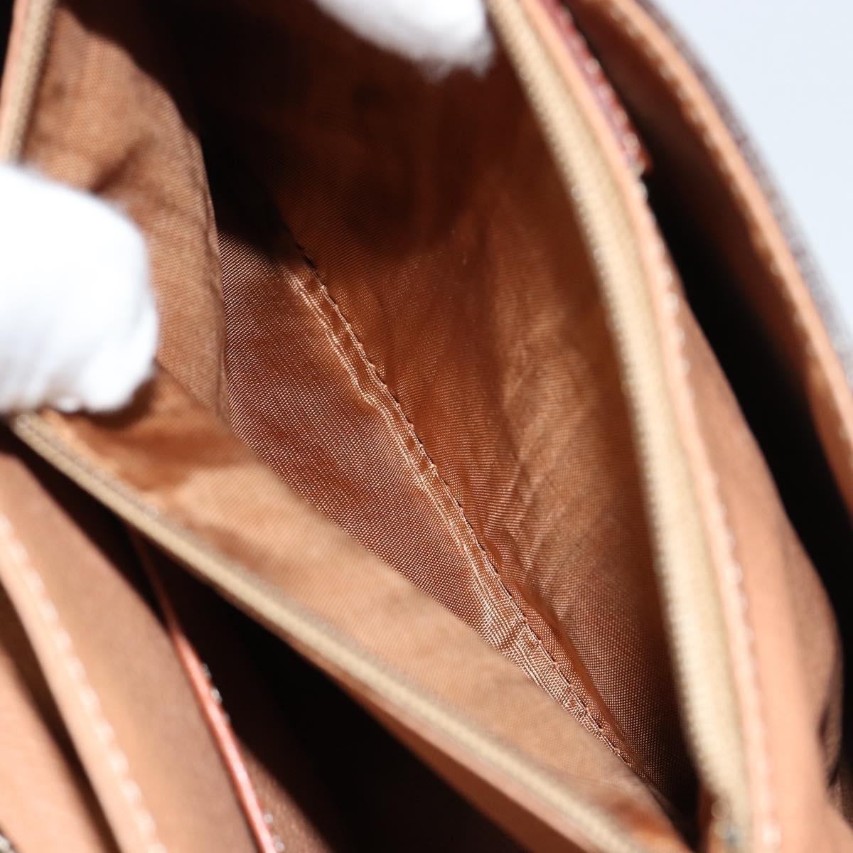 CELINE Macadam Canvas Shoulder Bag PVC Leather Brown Gold Auth ka4540A