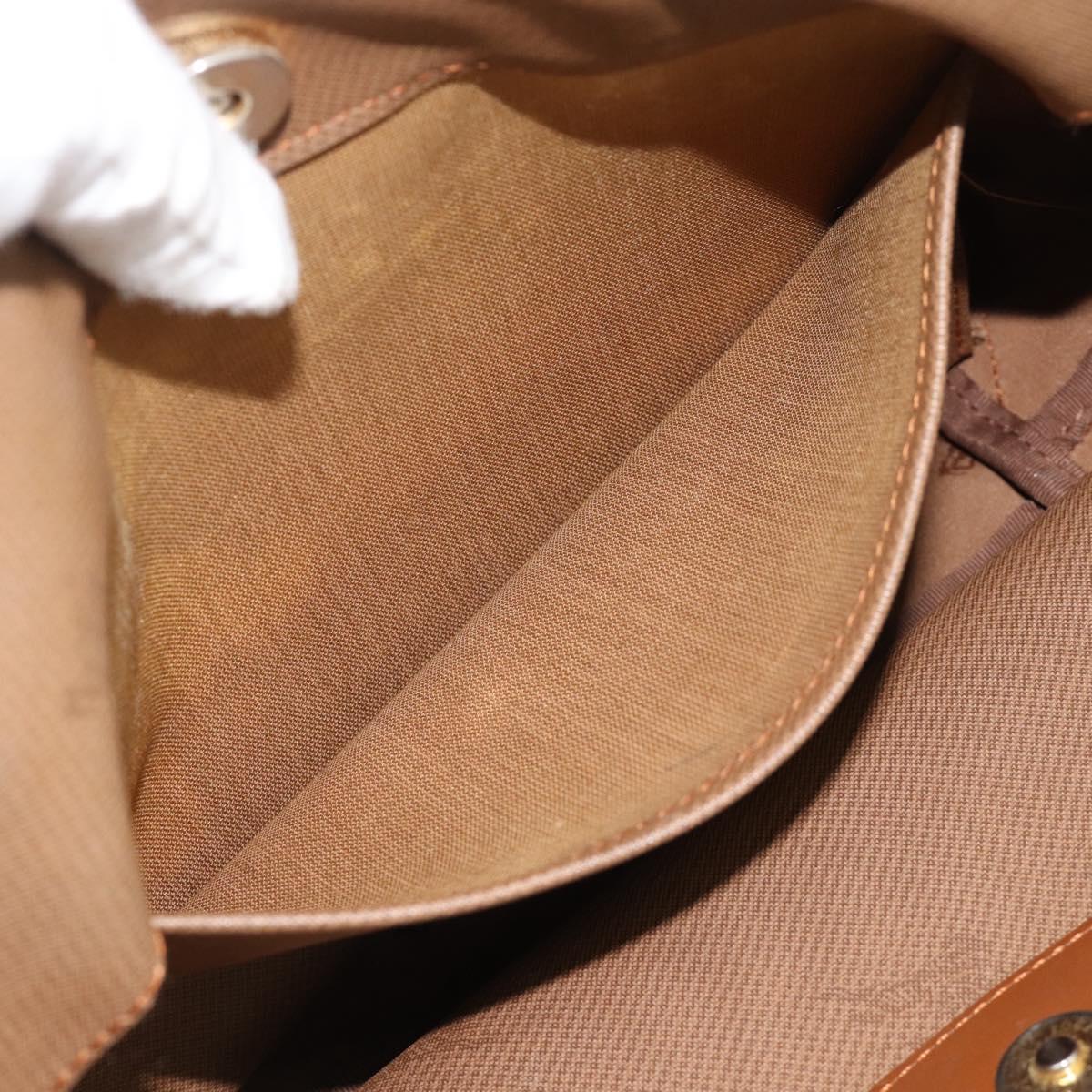 Burberrys Nova Check Hand Bag Canvas Beige Gold Auth ka4541