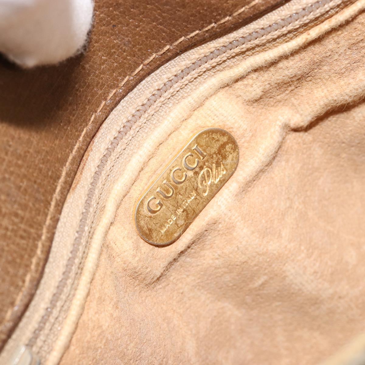 GUCCI GG Plus Supreme Shoulder Bag PVC Beige Gold Auth ka4547