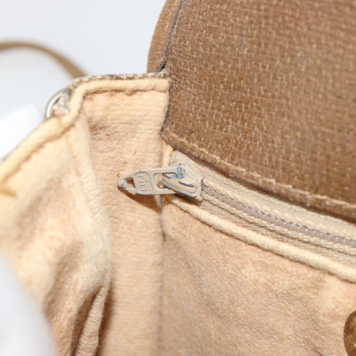 GUCCI GG Plus Supreme Shoulder Bag PVC Beige Gold Auth ka4547