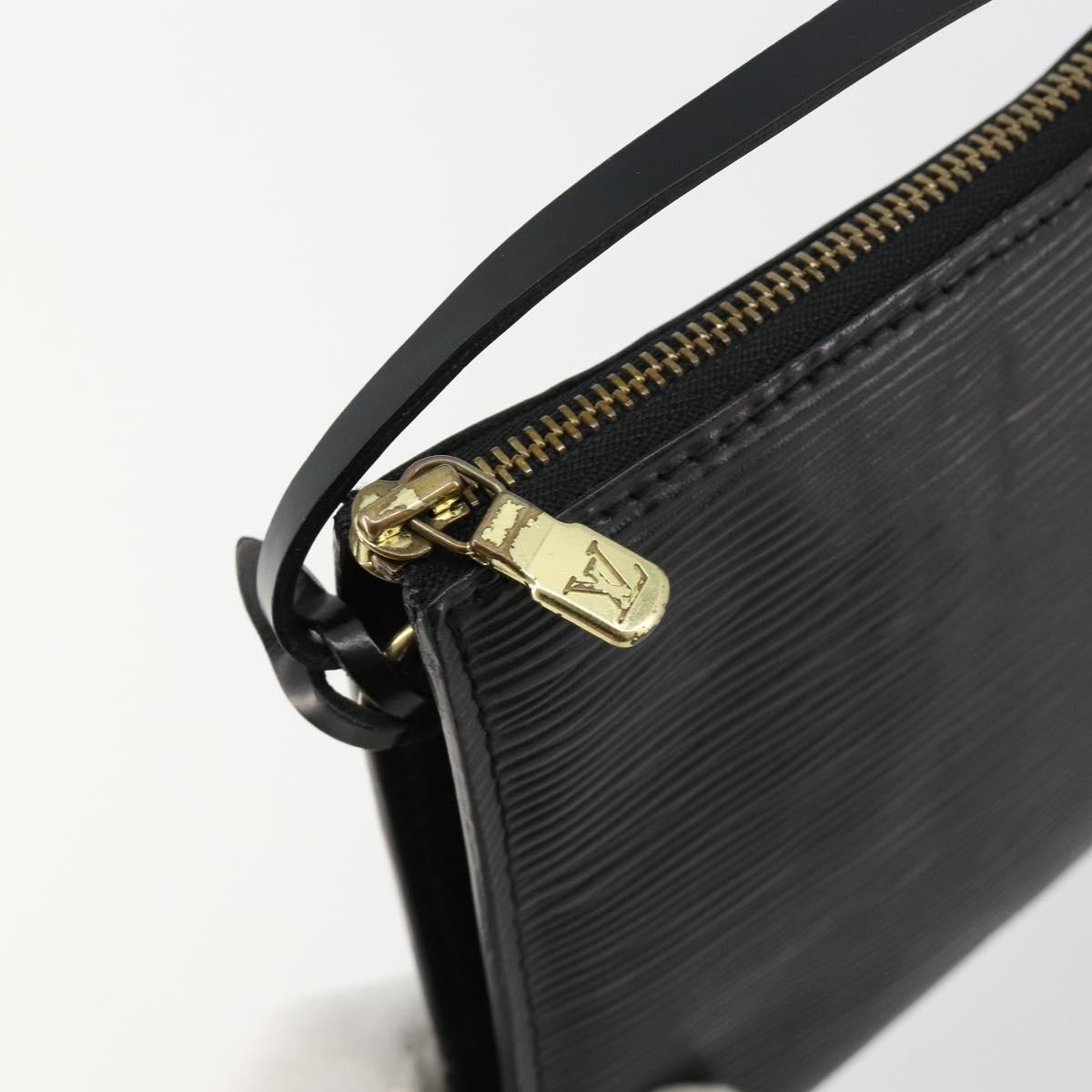 LOUIS VUITTON Epi Pochette Accessoires Accessory Pouch Black M52982 Auth ka4548A