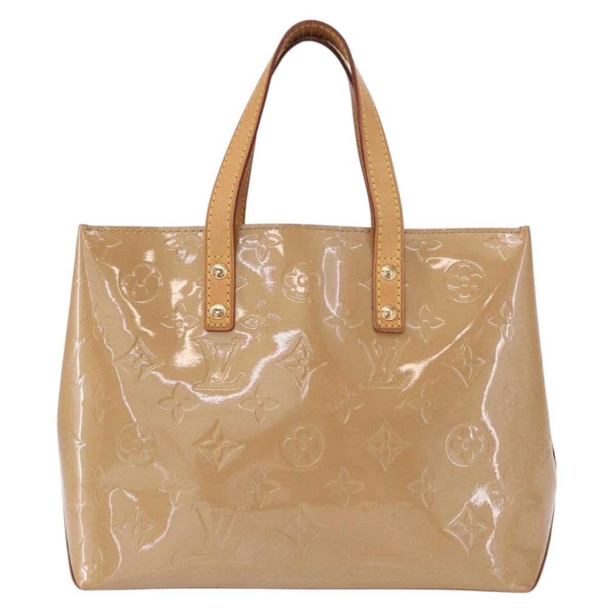 LOUIS VUITTON Monogram Vernis Reade PM Hand Bag Beige M91334 LV Auth ka455