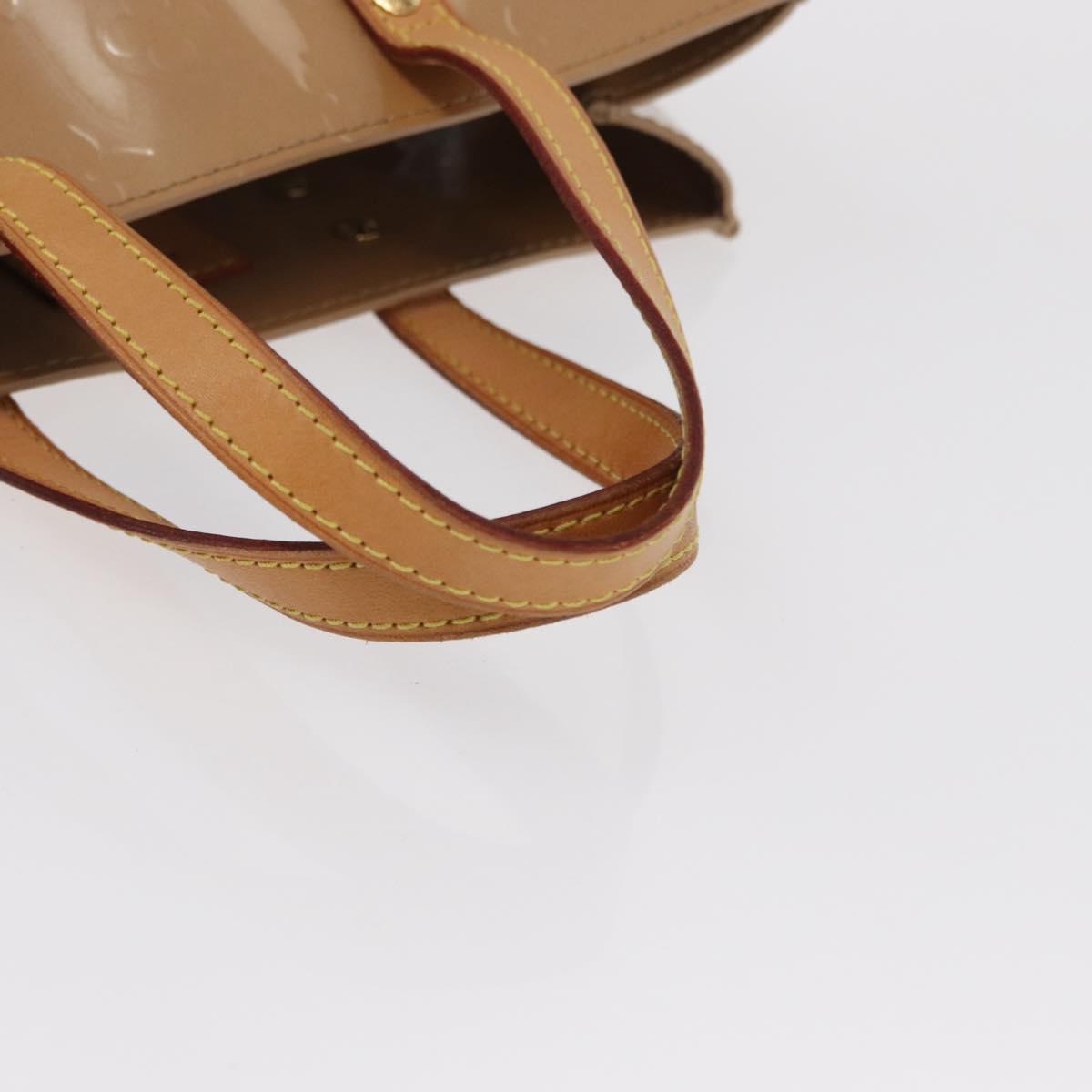 LOUIS VUITTON Monogram Vernis Reade PM Hand Bag Beige M91334 LV Auth ka455