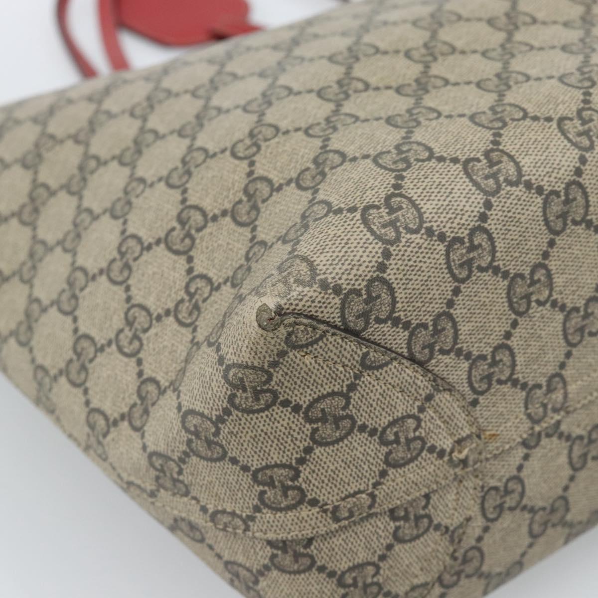 GUCCI GG Supreme Tote Bag PVC Beige Auth ka4557