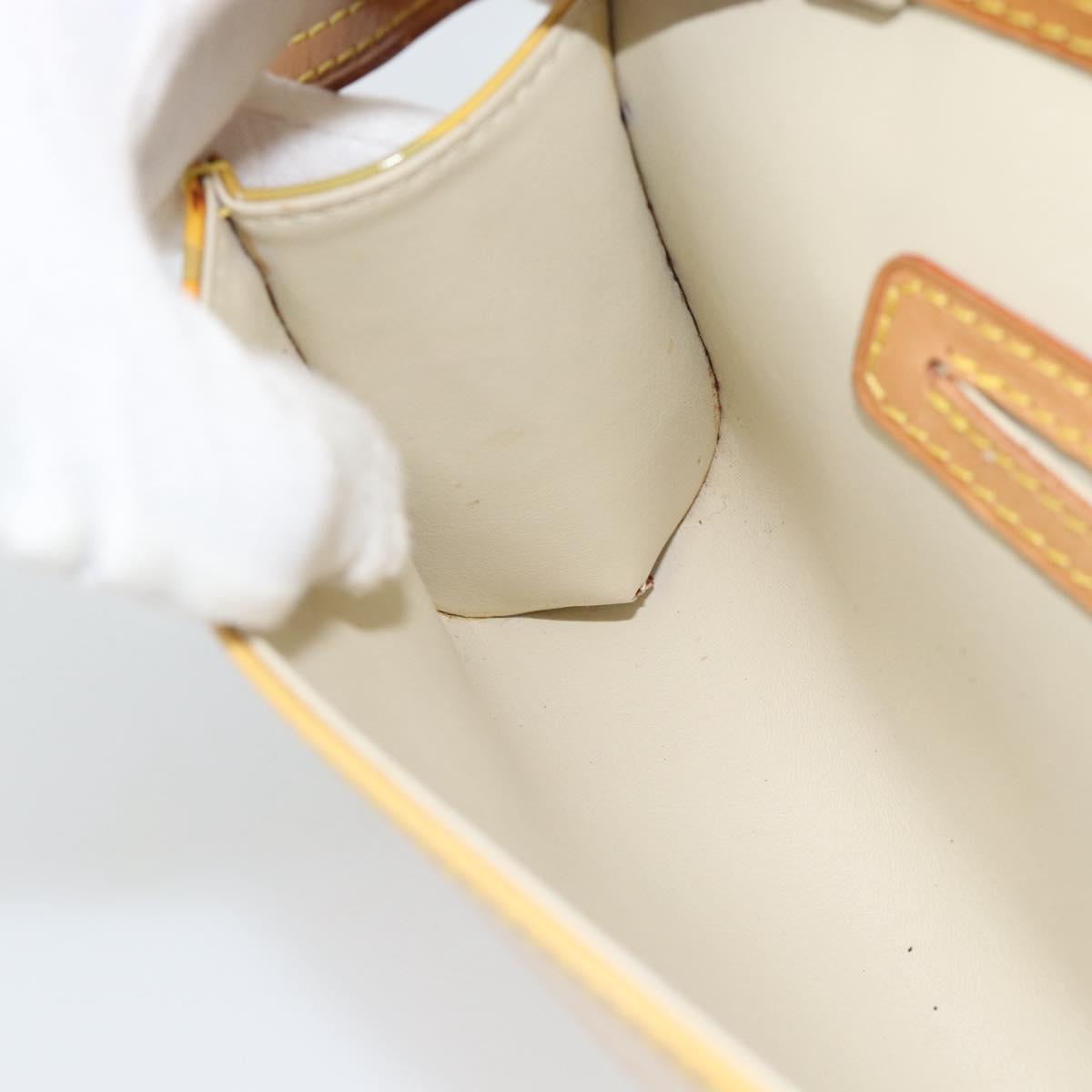 LOUIS VUITTON Monogram Vernis Pochette Fleur Bag Yellow M91118 LV Auth ka4561