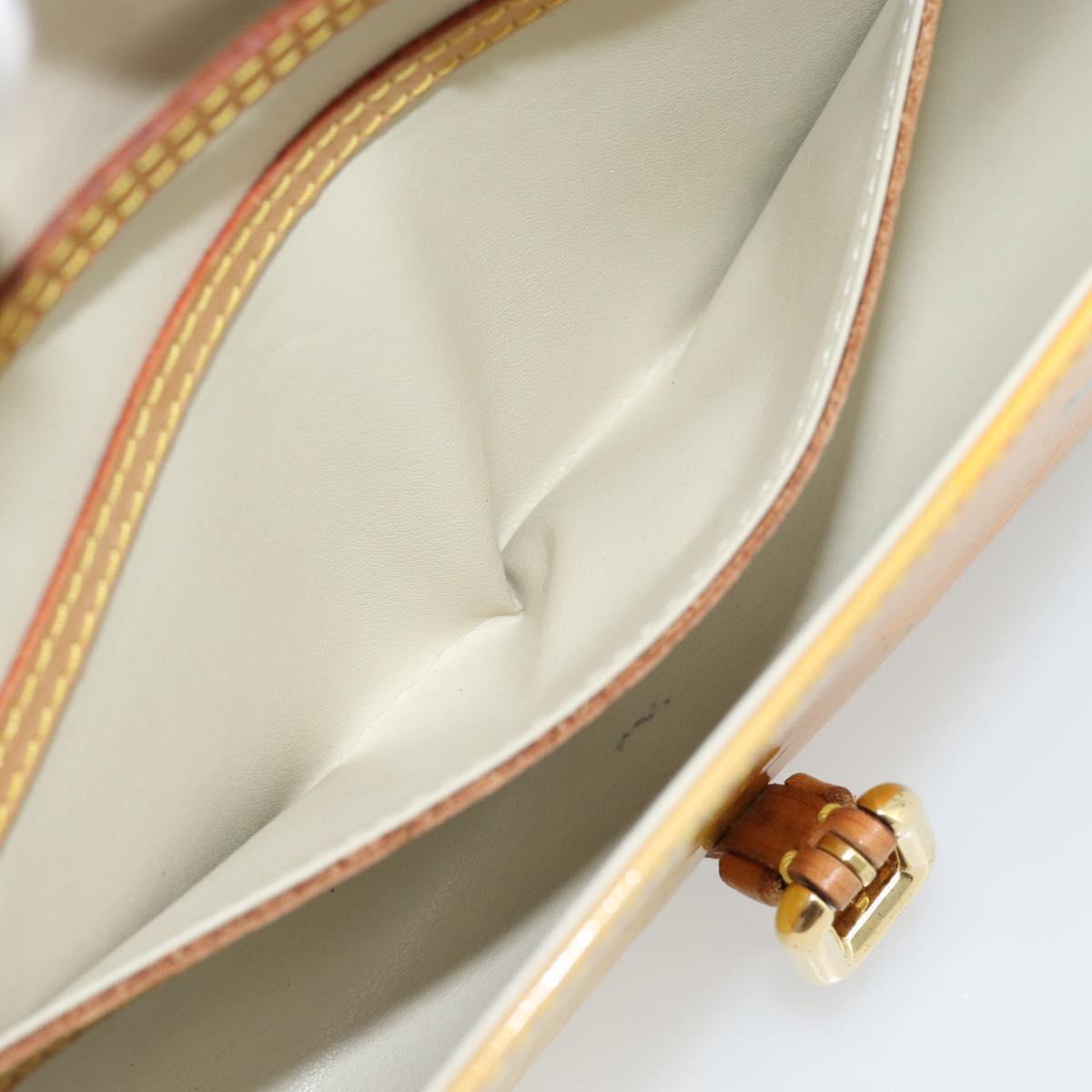 LOUIS VUITTON Monogram Vernis Pochette Fleur Bag Yellow M91118 LV Auth ka4561