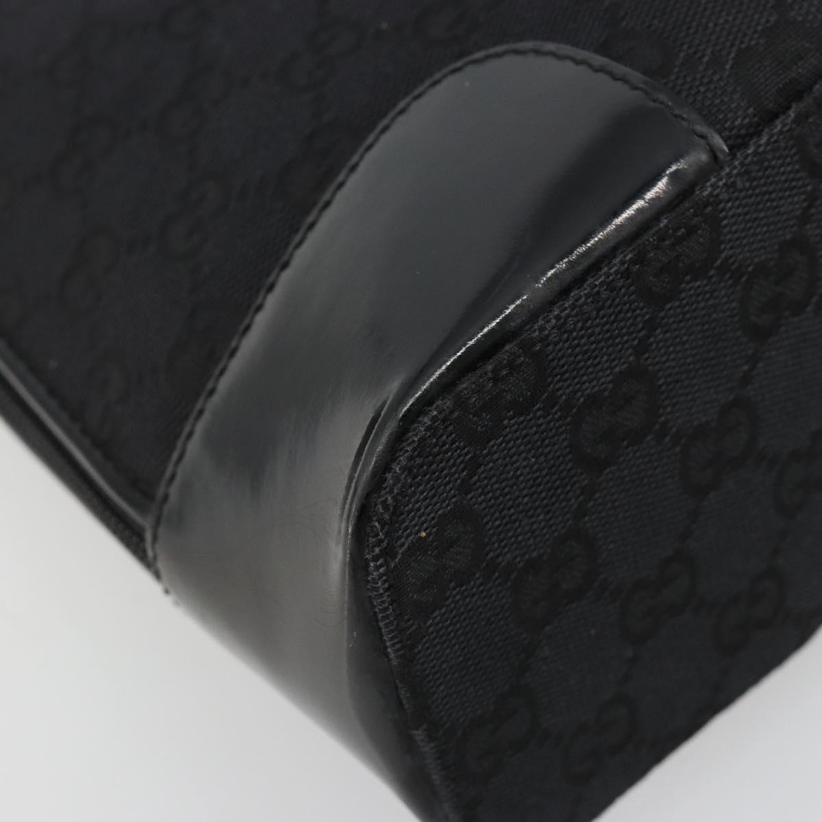 GUCCI GG Canvas Hand Bag Black Gold 002 1122 Auth ka4562
