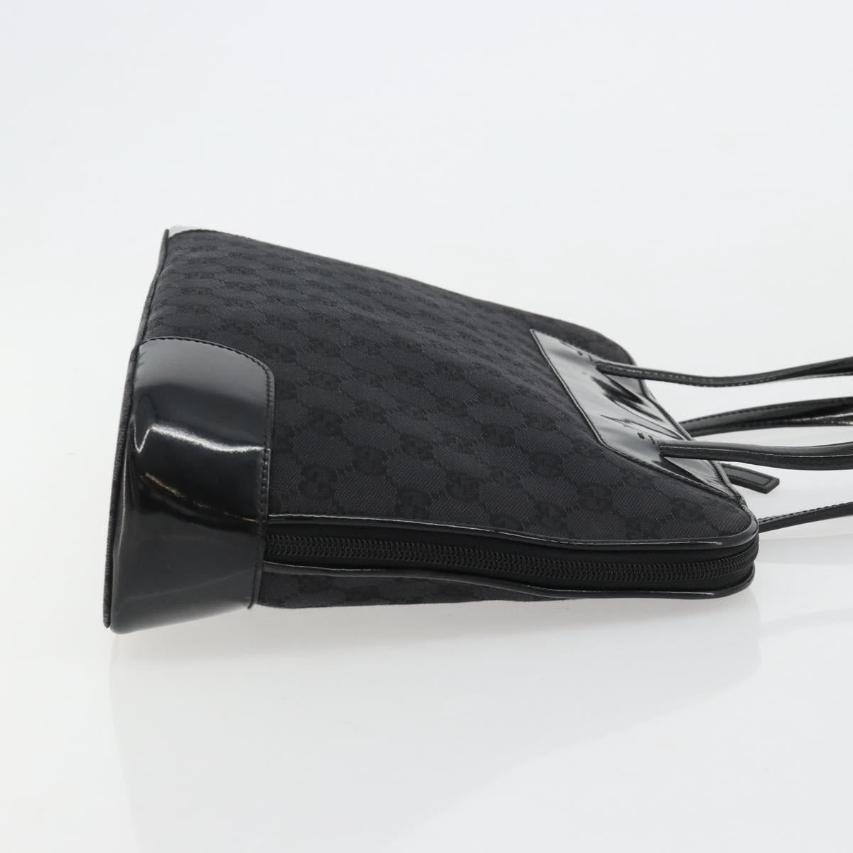 GUCCI GG Canvas Hand Bag Black Gold 002 1122 Auth ka4562