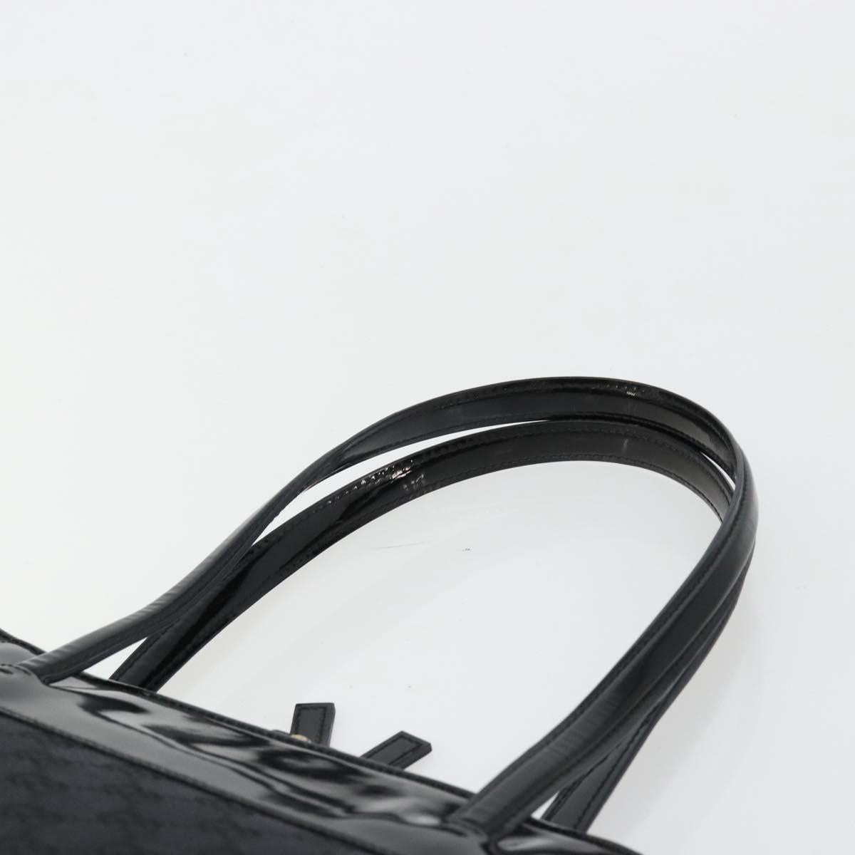 GUCCI GG Canvas Hand Bag Black Gold 002 1122 Auth ka4562