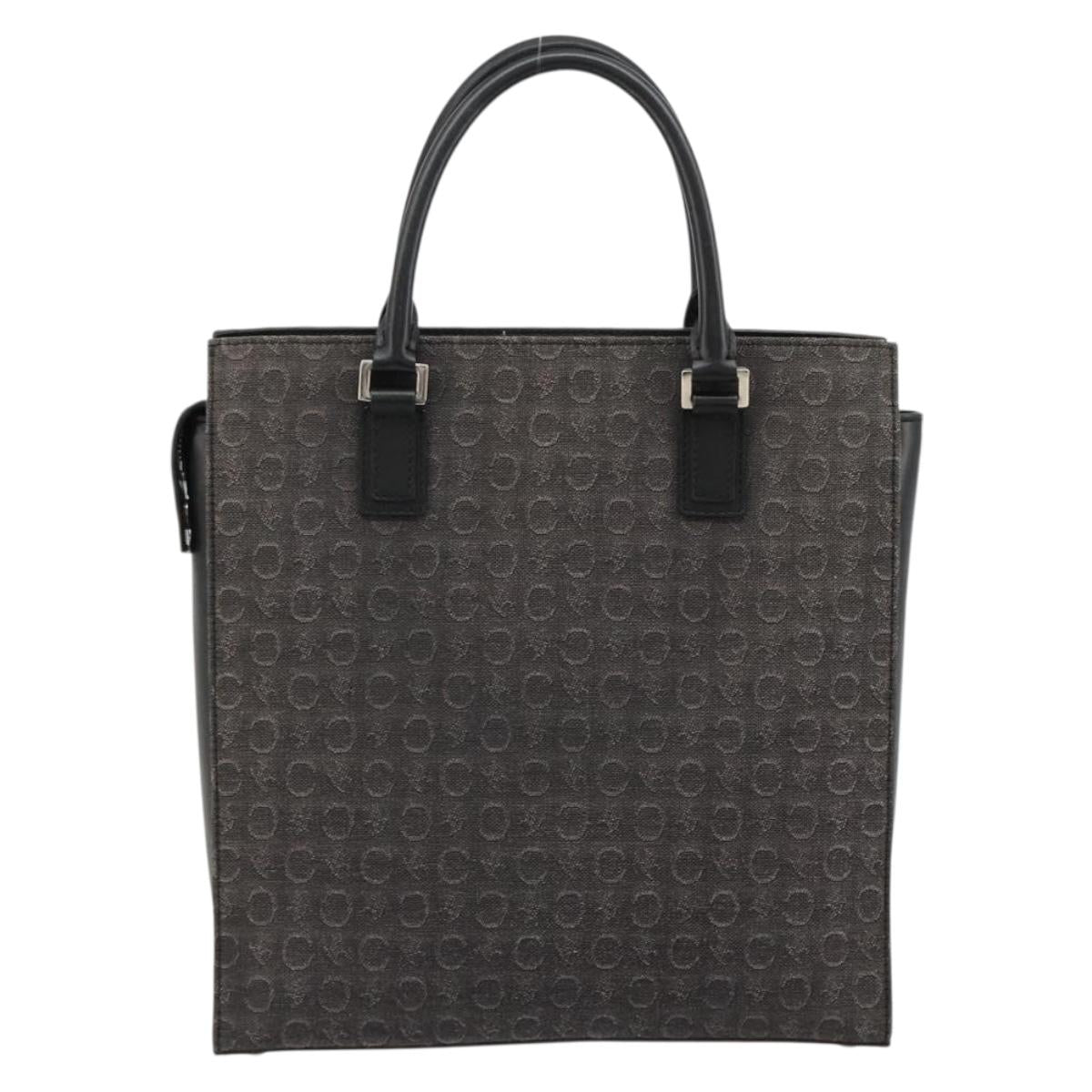 CELINE C Sulky Hand Bag Black Silver Auth ka4570