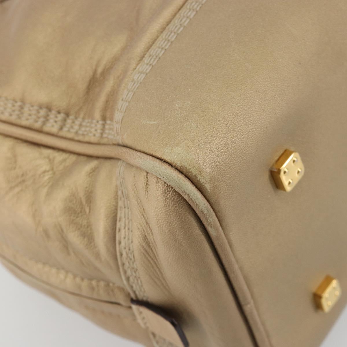 LOEWE Amazona 28 Hand Bag Nappa leather Gold Auth ka4571A