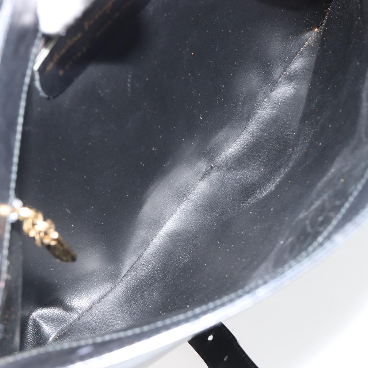 Salvatore Ferragamo Shoulder Bag Leather Black Gold Auth ka4575