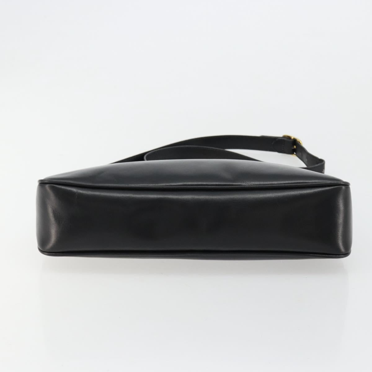 Salvatore Ferragamo Shoulder Bag Leather Black Gold Auth ka4575