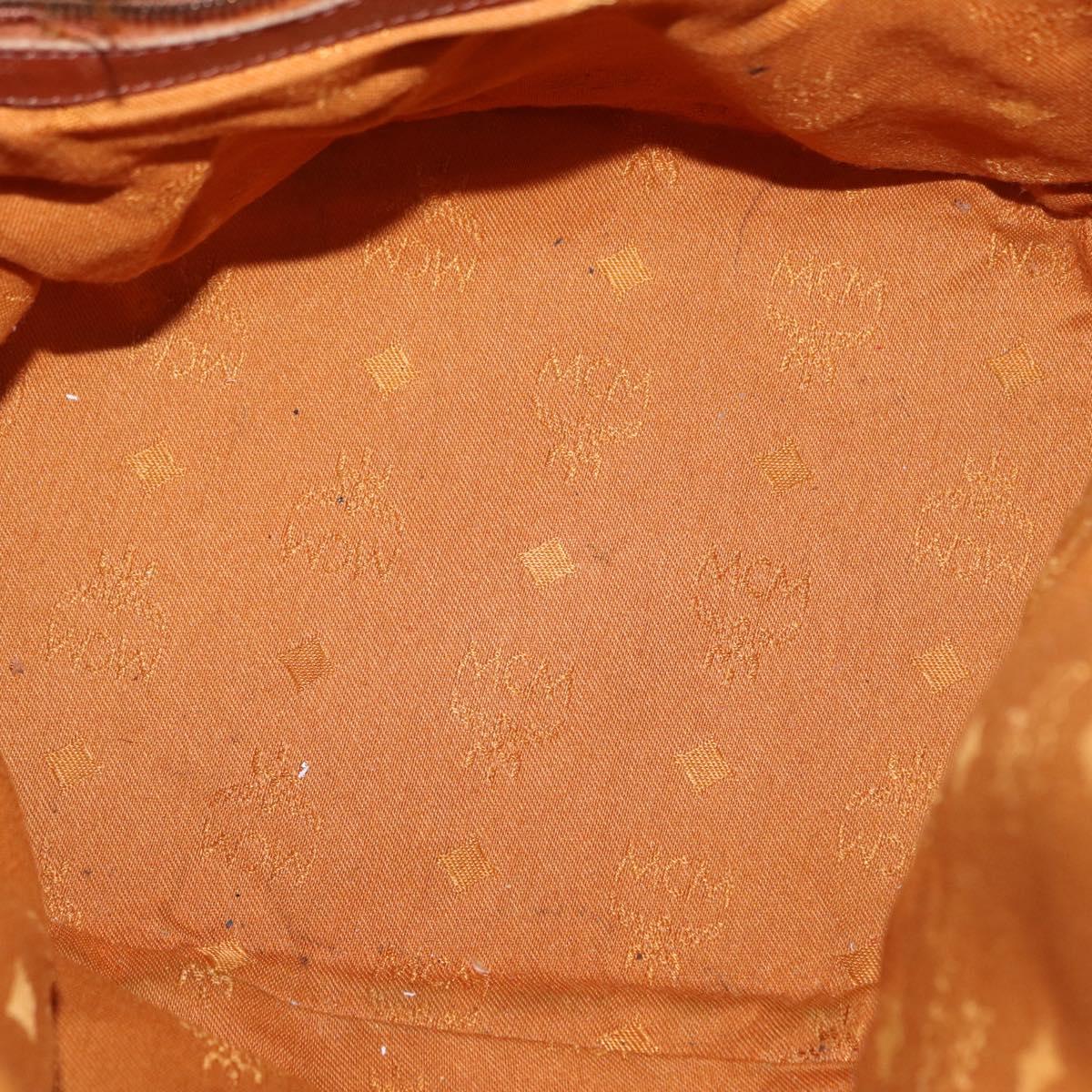 MCM Logogram Vicetos Shoulder Bag PVC Leather Brown Gold Auth ka458