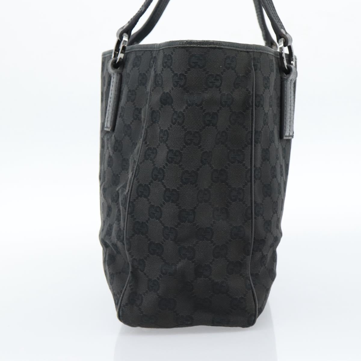GUCCI GG Canvas Hand Bag Black Silver 113017 Auth ka4582