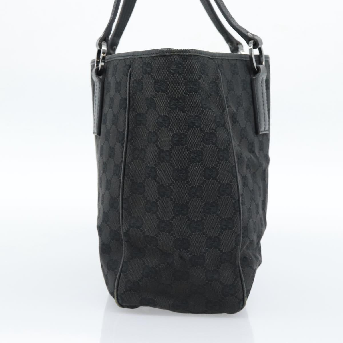 GUCCI GG Canvas Hand Bag Black Silver 113017 Auth ka4582