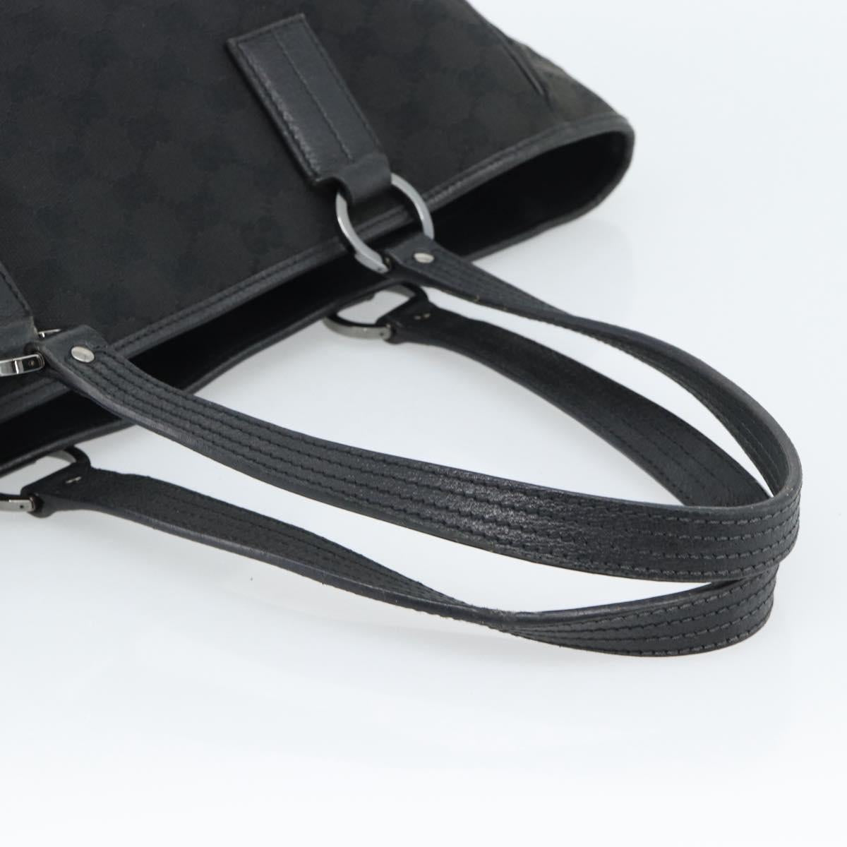 GUCCI GG Canvas Hand Bag Black Silver 113017 Auth ka4582