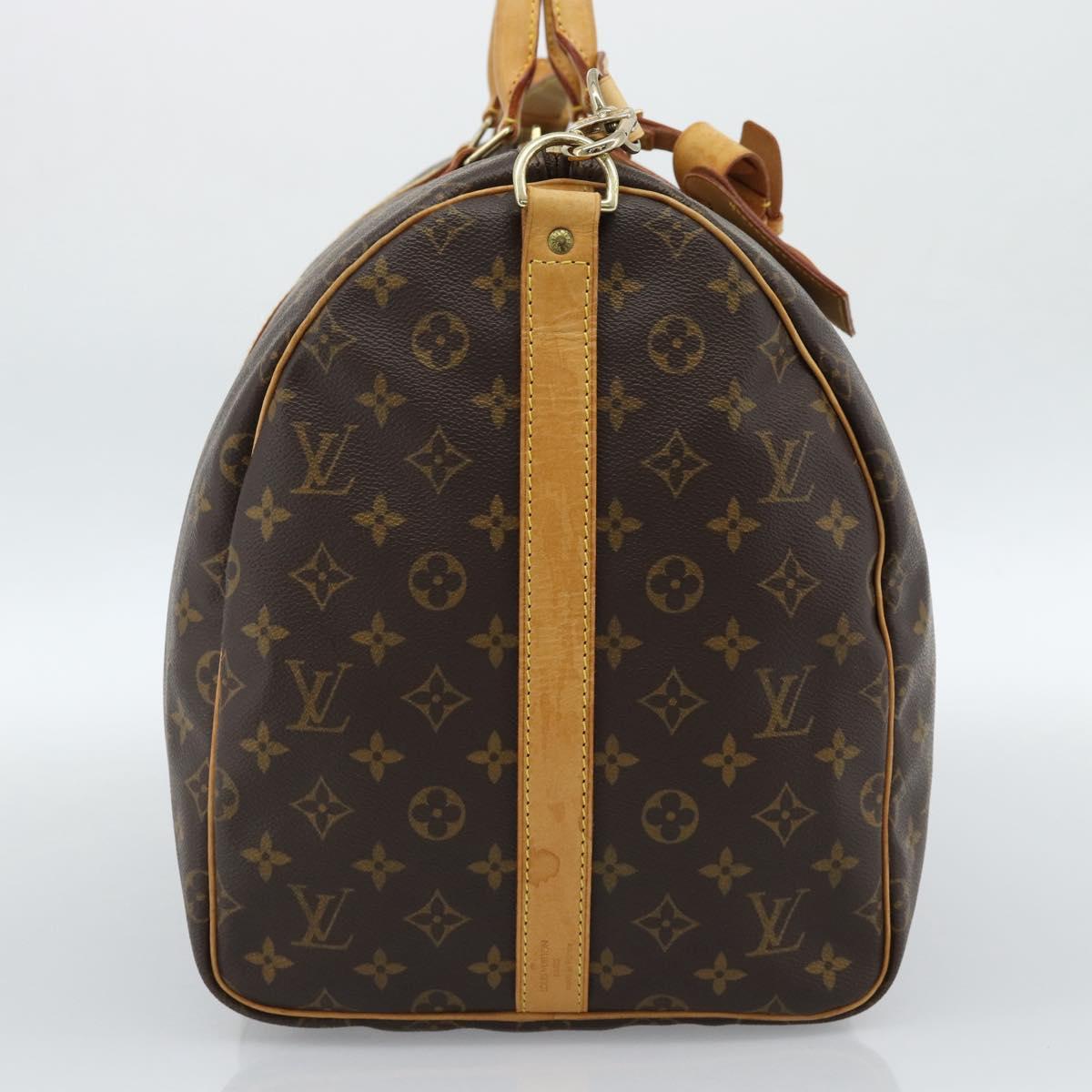 LOUIS VUITTON Monogram Keepall Bandouliere 55 Boston Bag M41414 LV Auth ka4586A