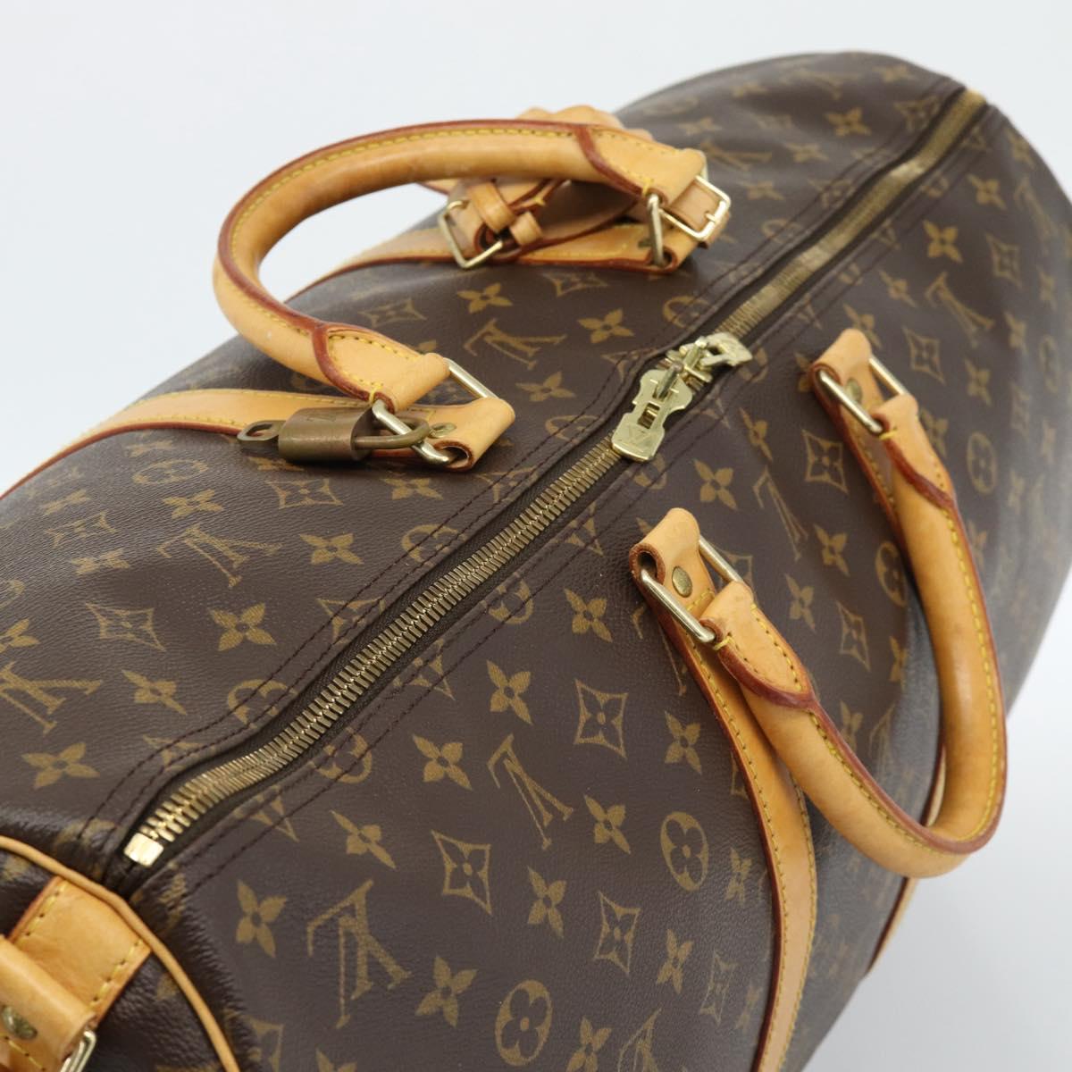 LOUIS VUITTON Monogram Keepall Bandouliere 55 Boston Bag M41414 LV Auth ka4586A