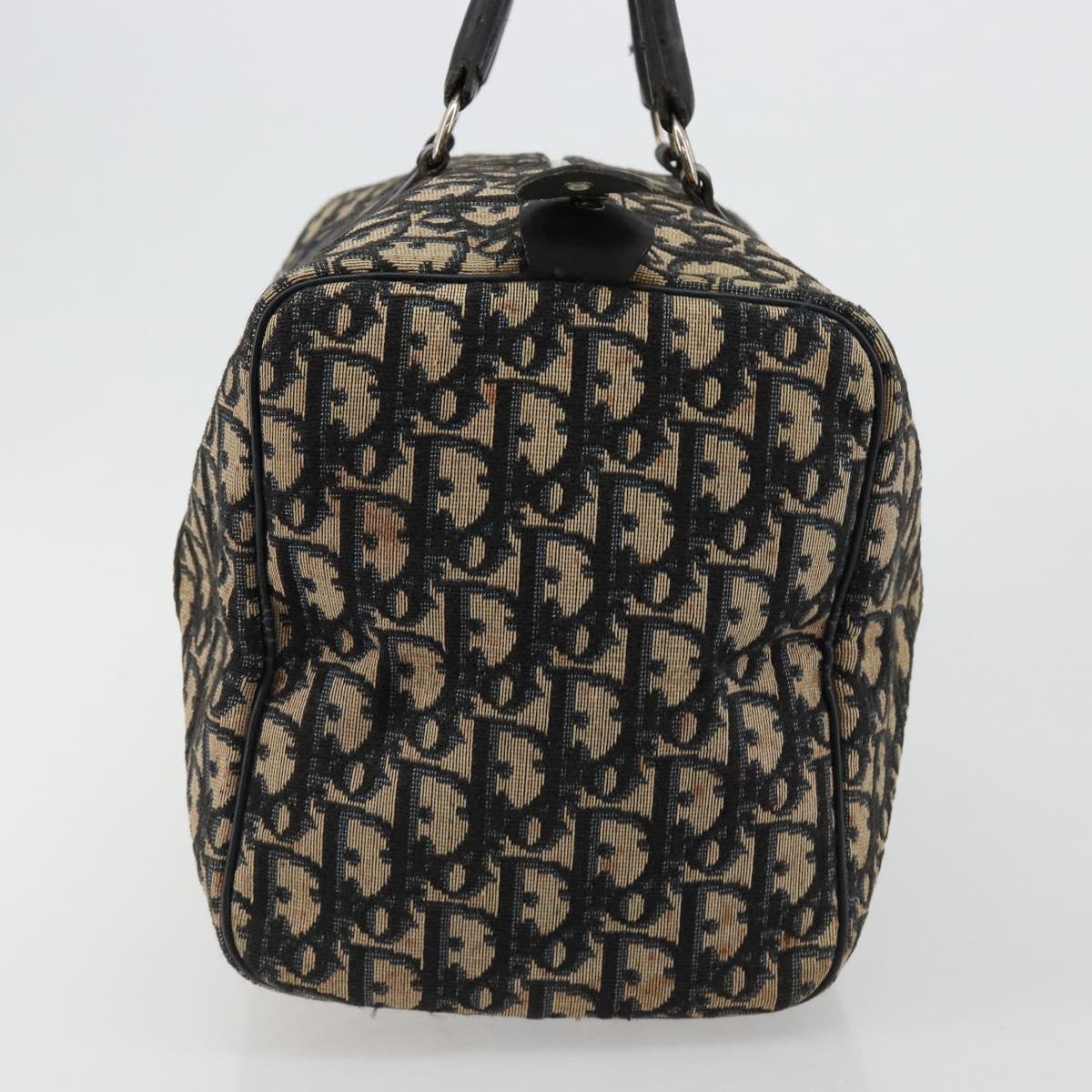 Christian Dior Trotter Canvas Hand Bag Navy Silver Auth ka4588