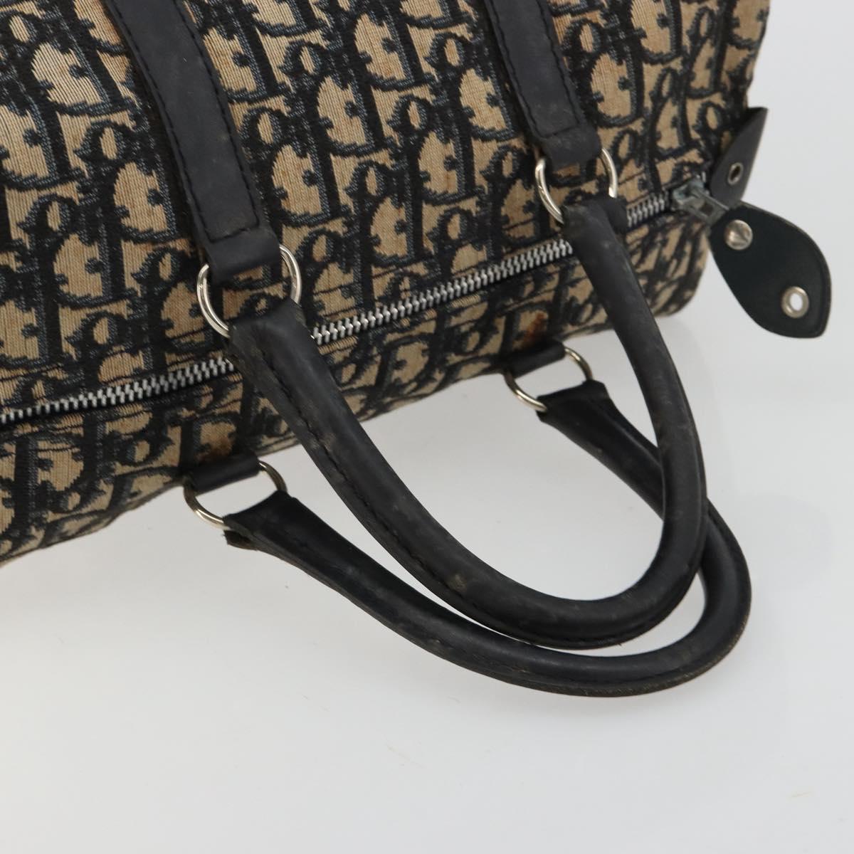 Christian Dior Trotter Canvas Hand Bag Navy Silver Auth ka4588
