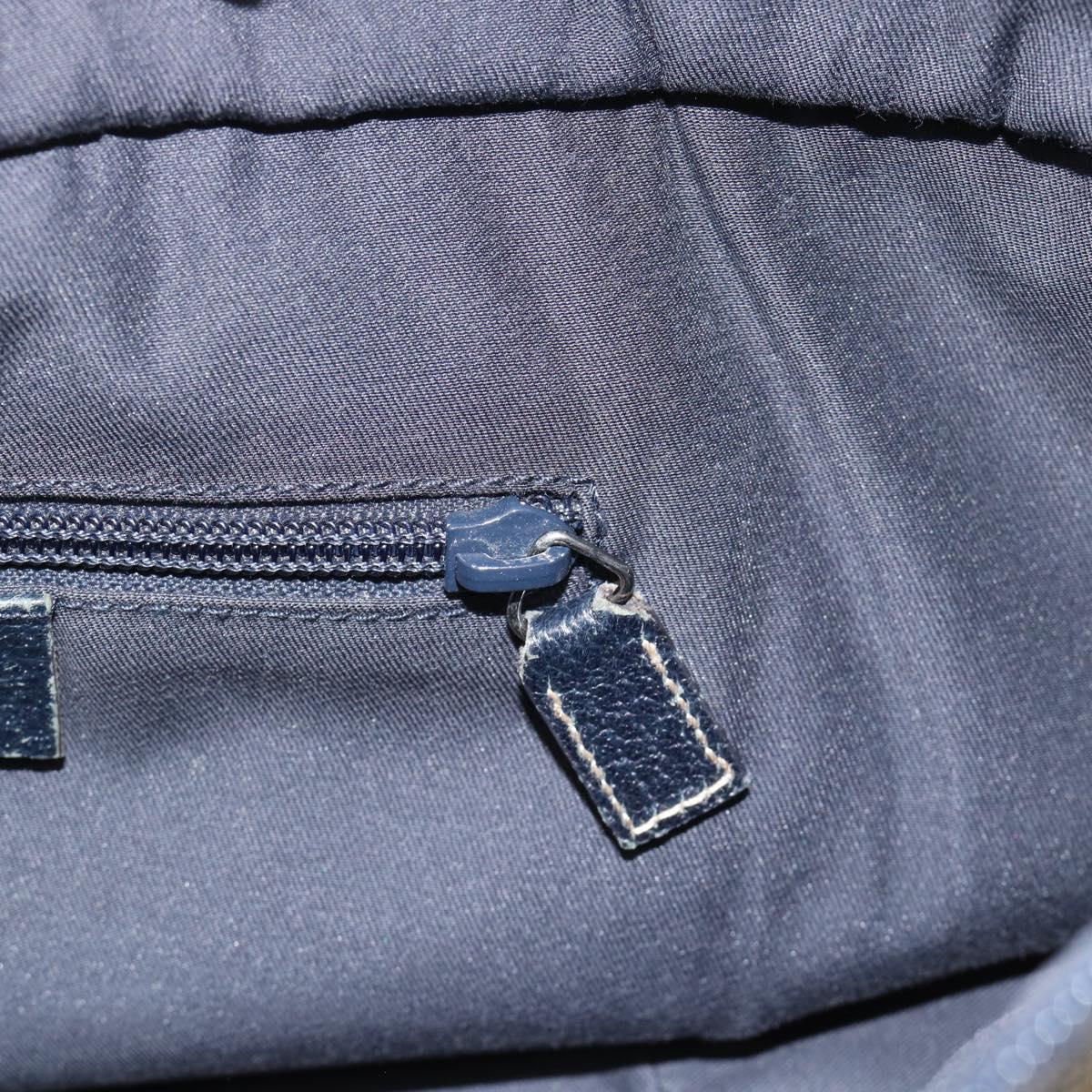 GUCCI GG Canvas Sherry Line Hand Bag Navy Silver 131228 Auth ka4590