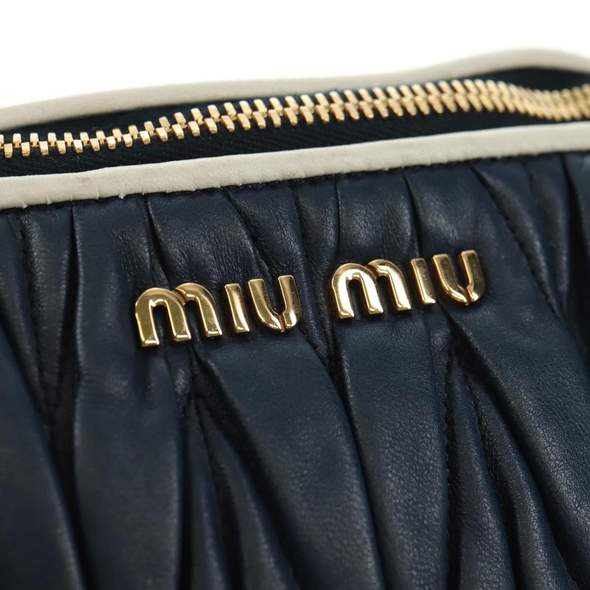 Miu Miu Body Bag Leather Blue Gold Auth ka4593V