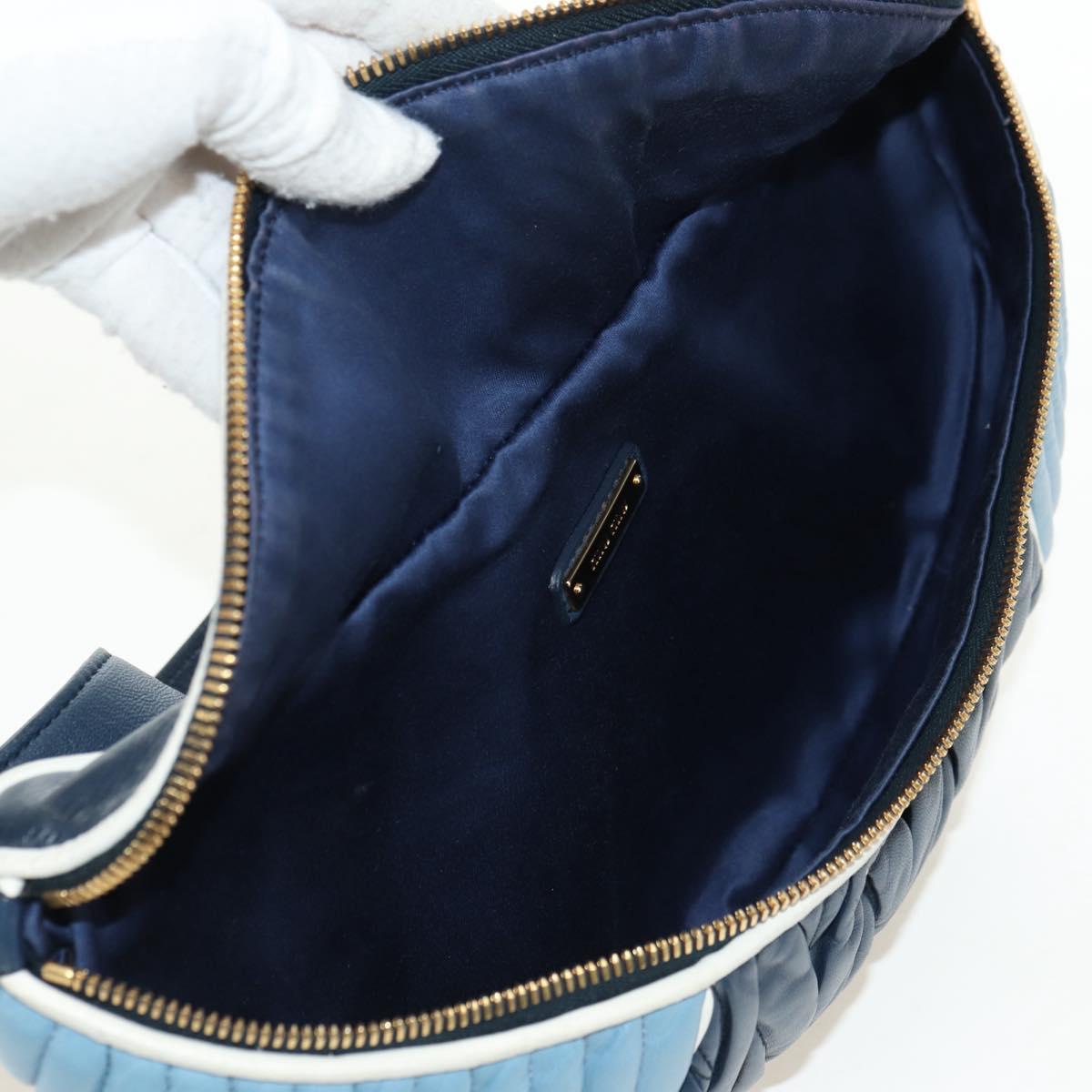 Miu Miu Body Bag Leather Blue Gold Auth ka4593V